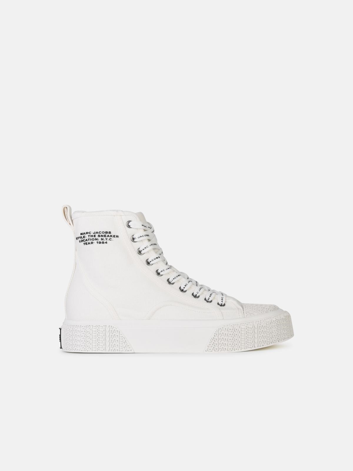 Shop Marc Jacobs 'the High Top' White Canvas Sneakers