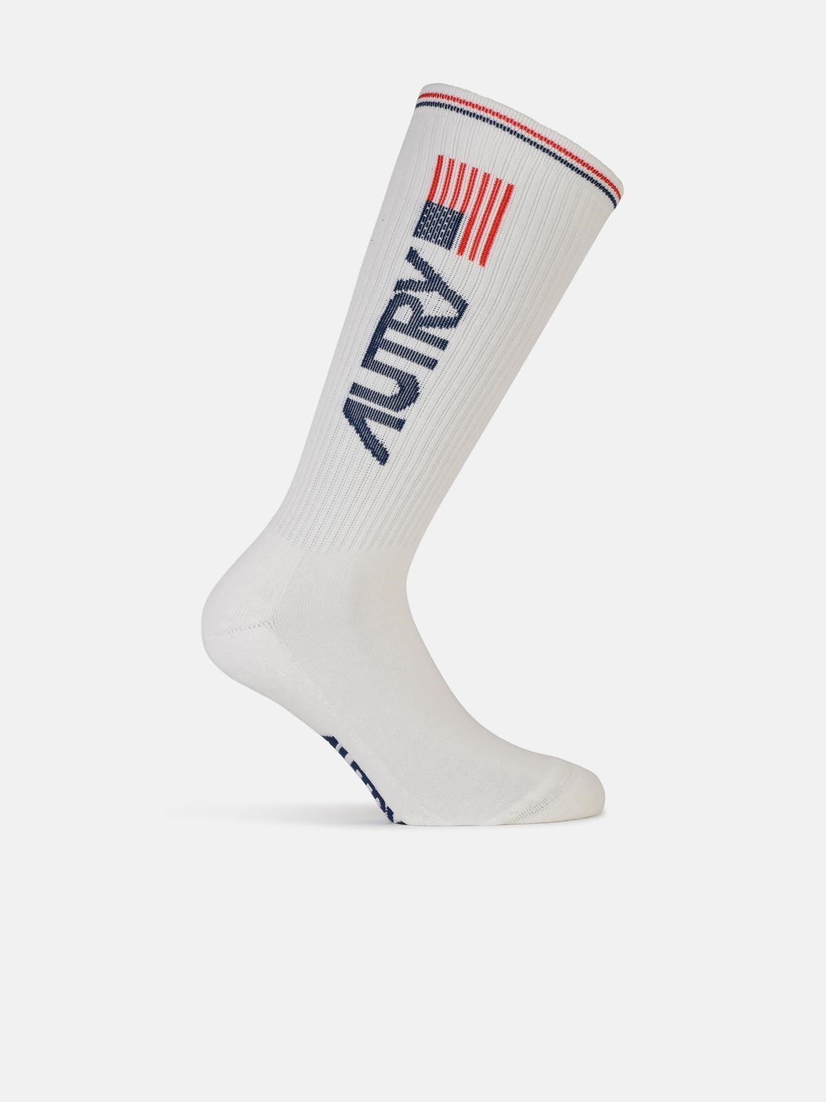 Shop Autry White Cotton Socks