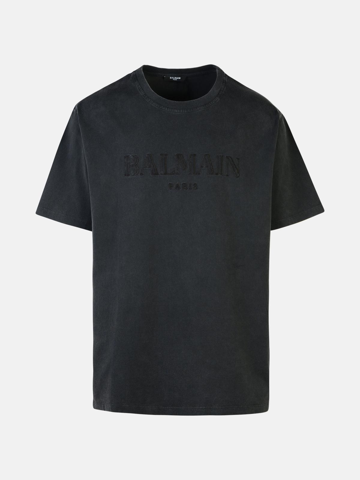 Balmain Gray Cotton T-shirt