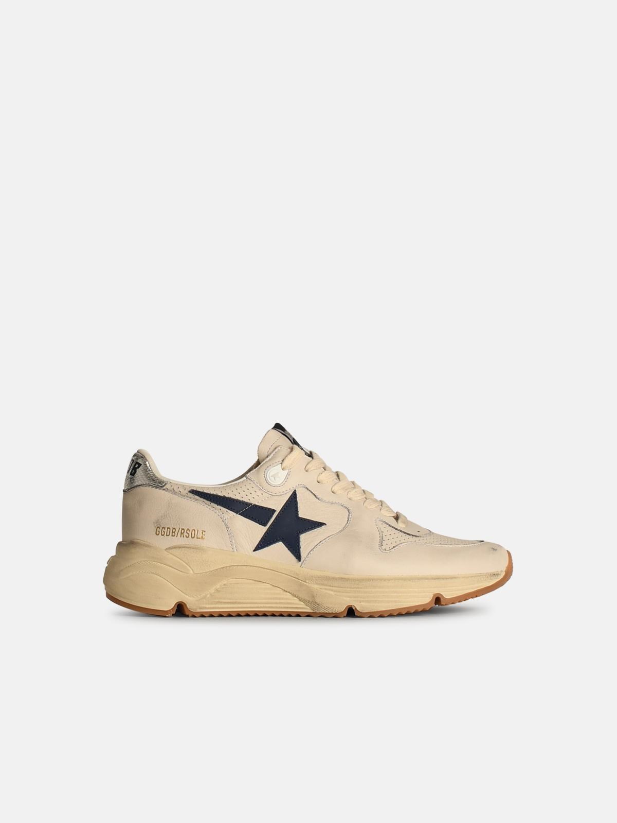 Shop Golden Goose 'running' Ivory Leather Sneakers