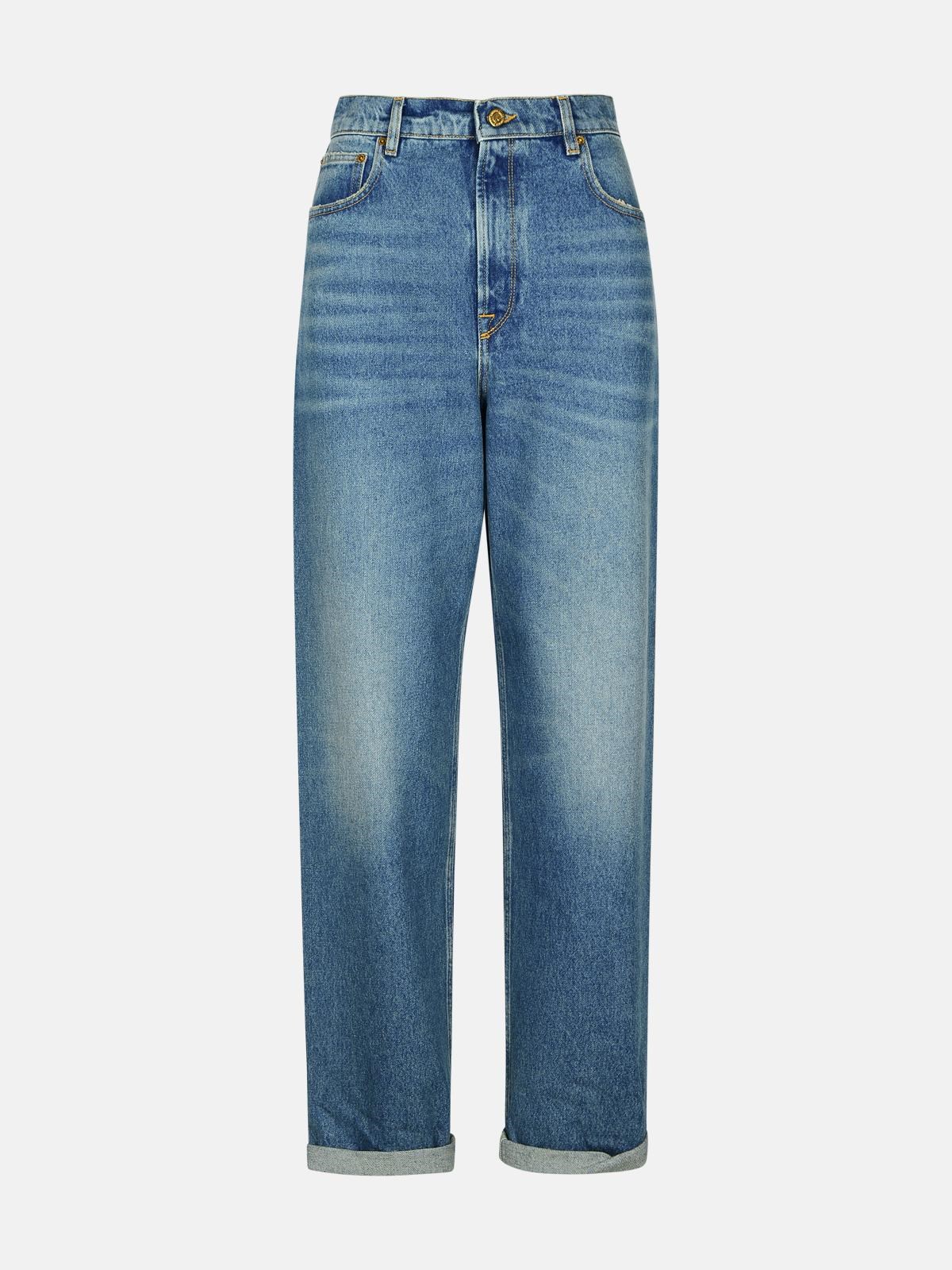 Shop Golden Goose 'kim' Blue Cotton Jeans