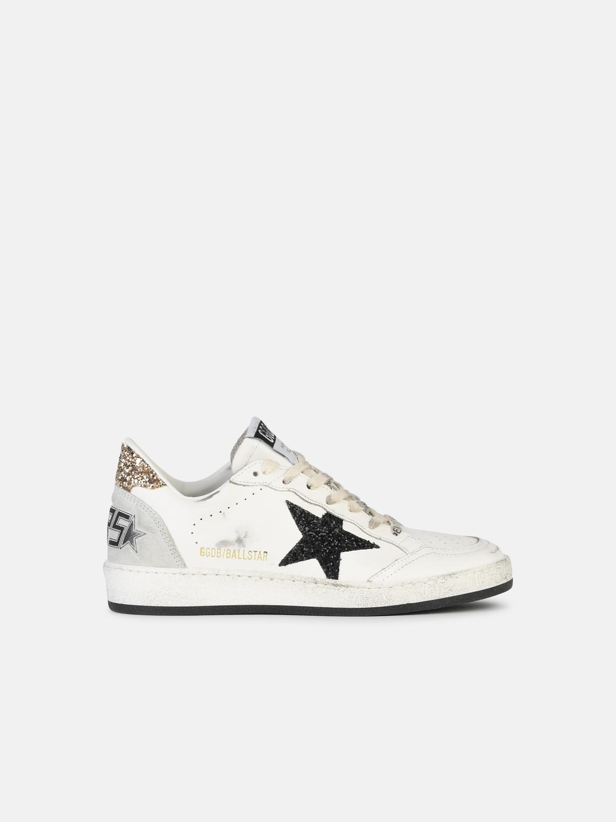 Golden Goose 'ball Star' White Leather Sneakers In Multi