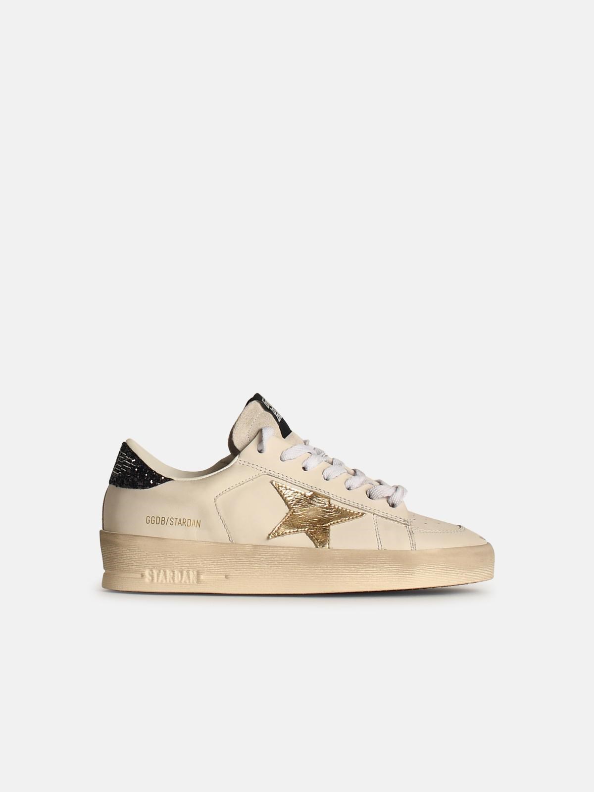 Shop Golden Goose 'stardan' White Leather Sneakers