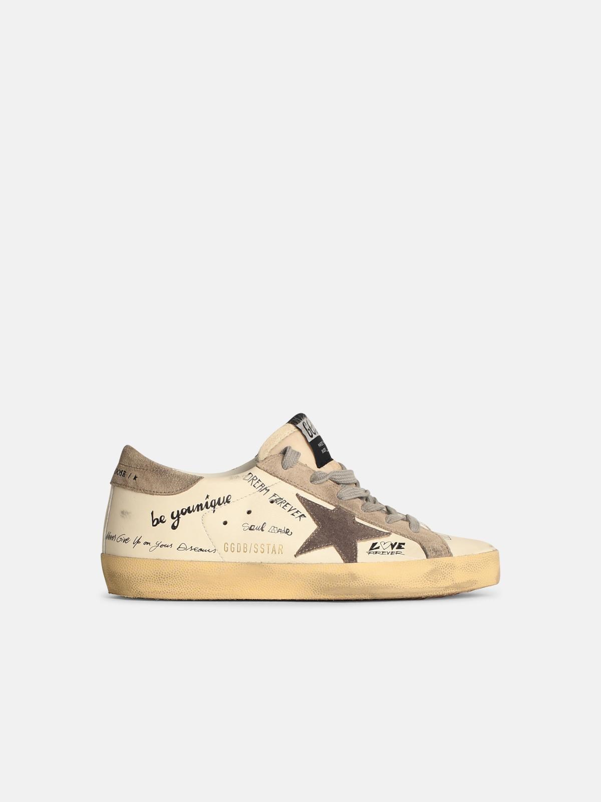 GOLDEN GOOSE WHITE LEATHER SNEAKERS 