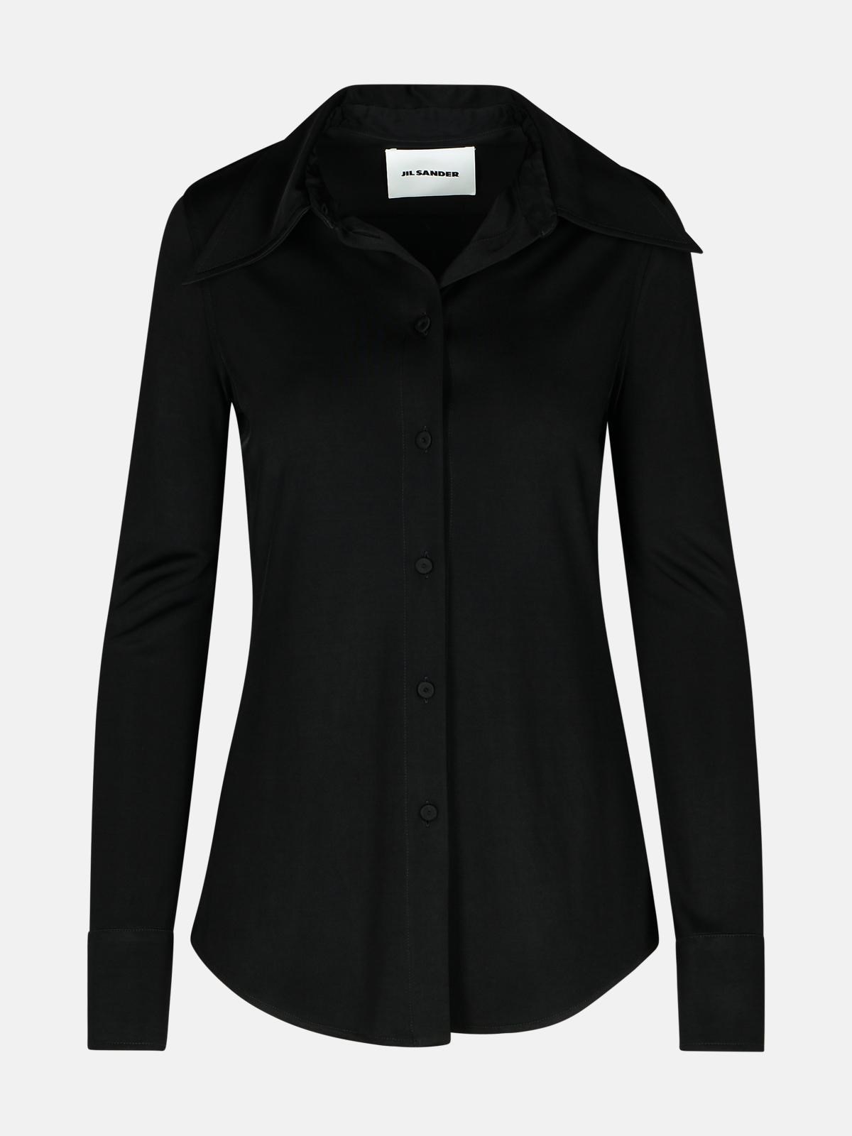 JIL SANDER Black Viscose Shirt　JIL SANDER ブラック ビスコース シャツ JIL