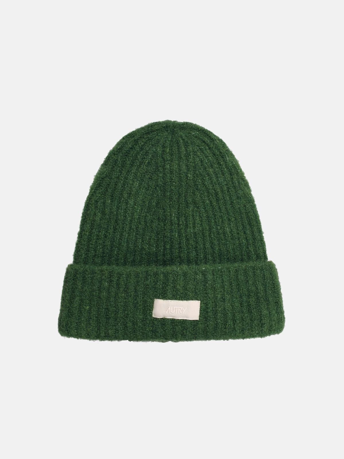 Autry Green Virgin Wool Blend Beanie In Green
