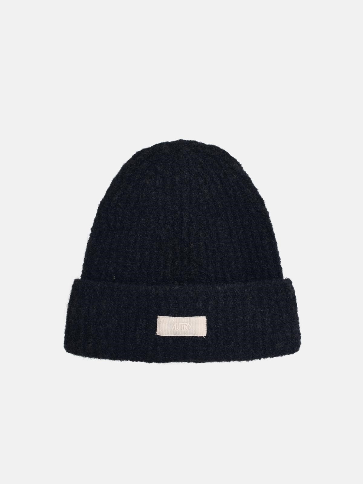 Shop Autry Black Virgin Wool Blend Beanie