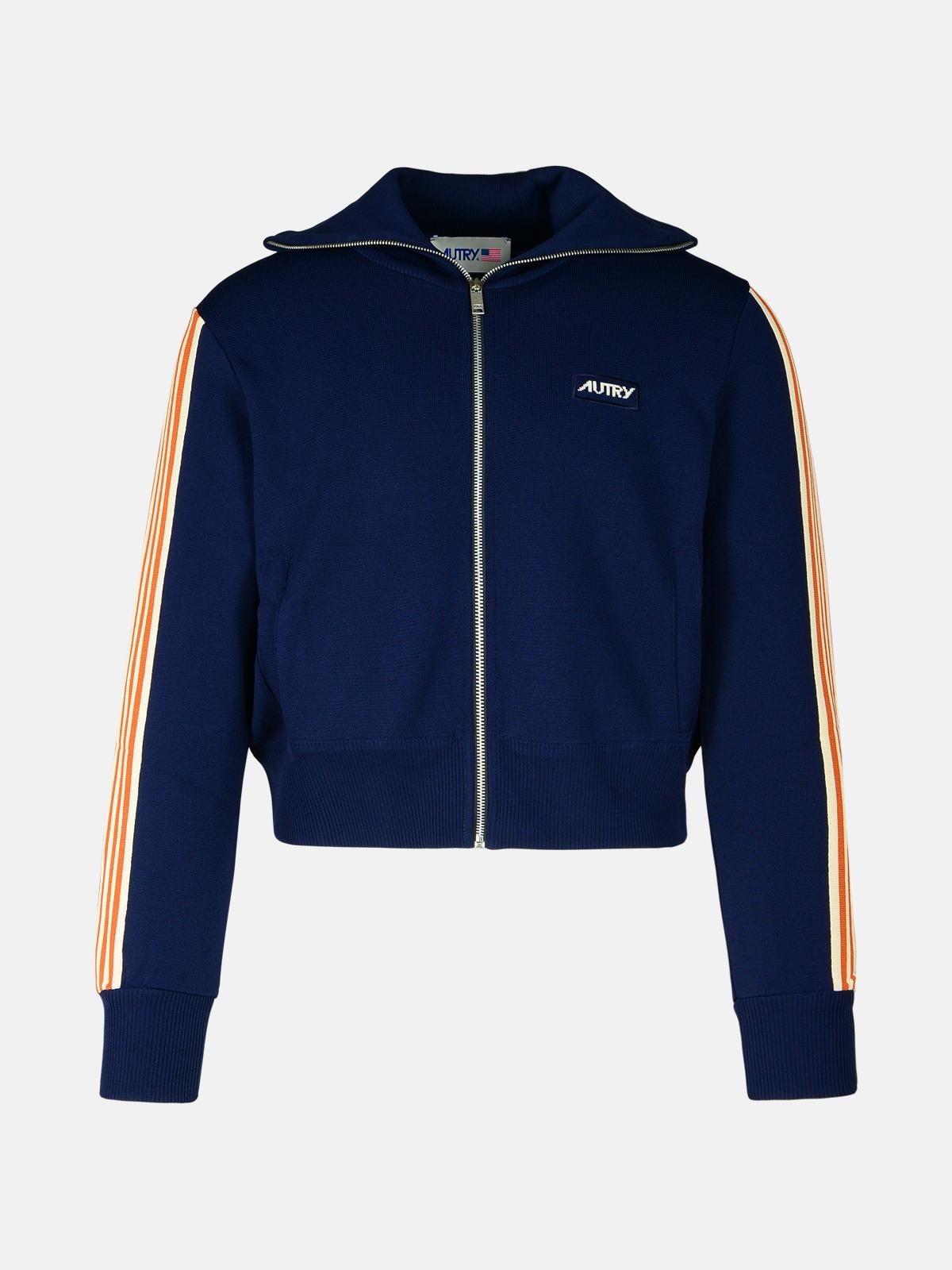 Autry Navy Viscose Blend Sweatshirt In Navy