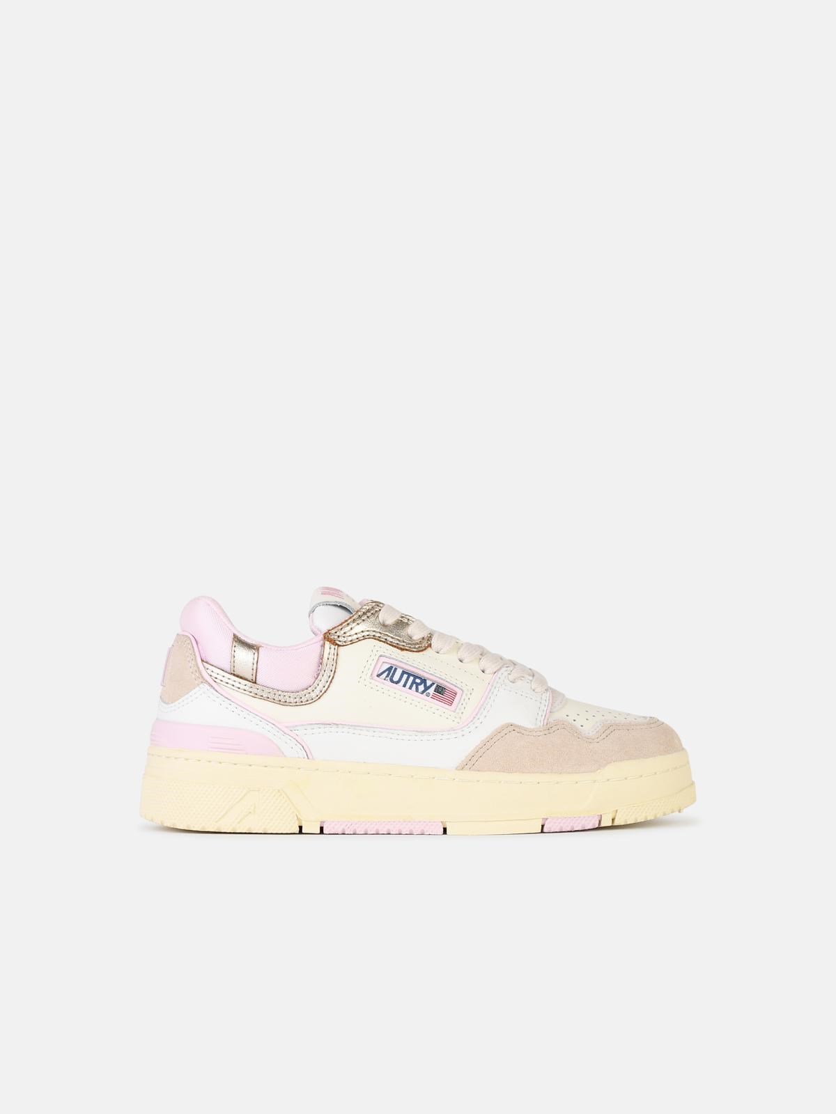 Autry 'clc' Multicolor Leather Blend Sneakers In Pink