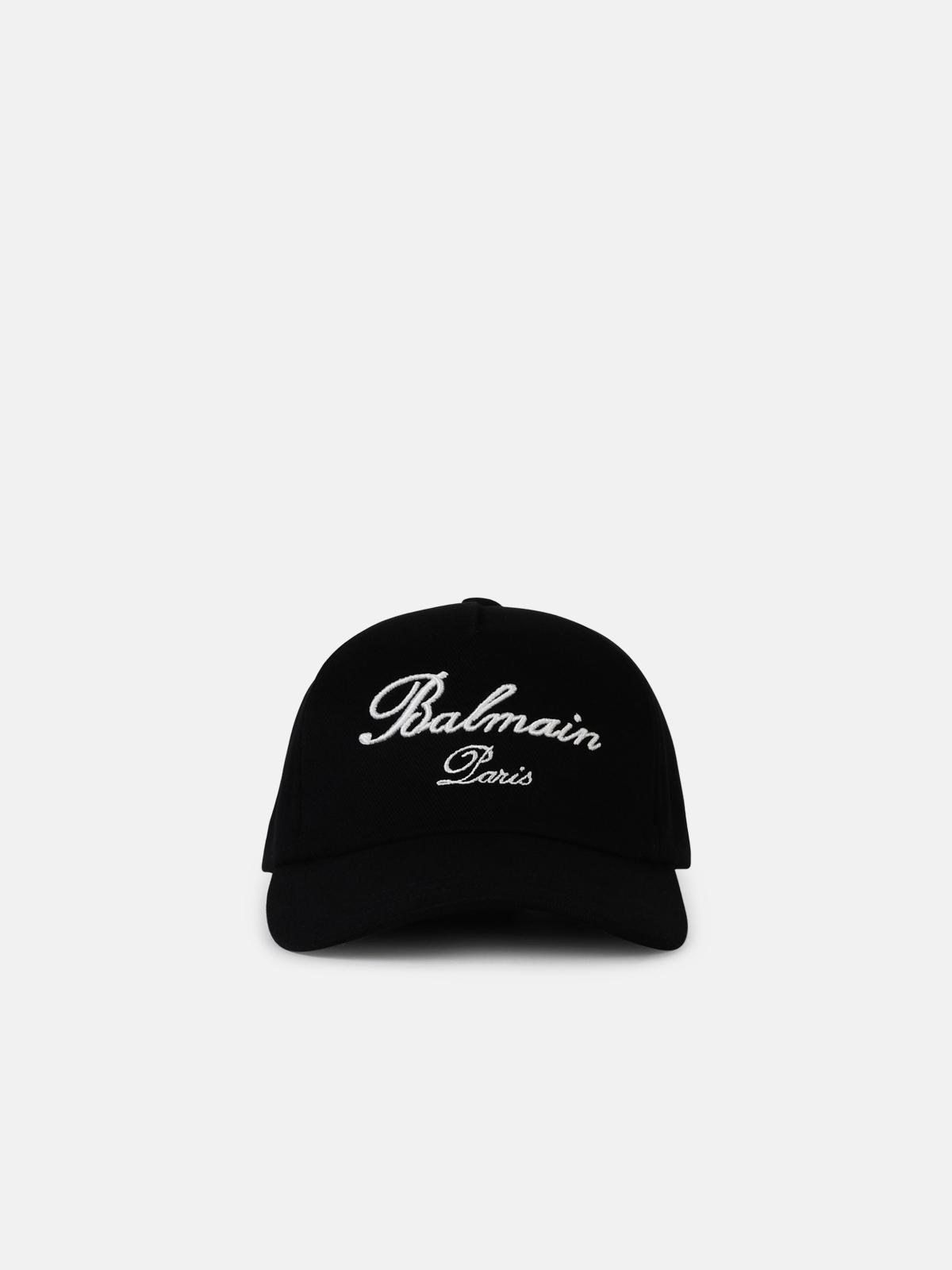 Balmain 'signature' Black Cotton Cap