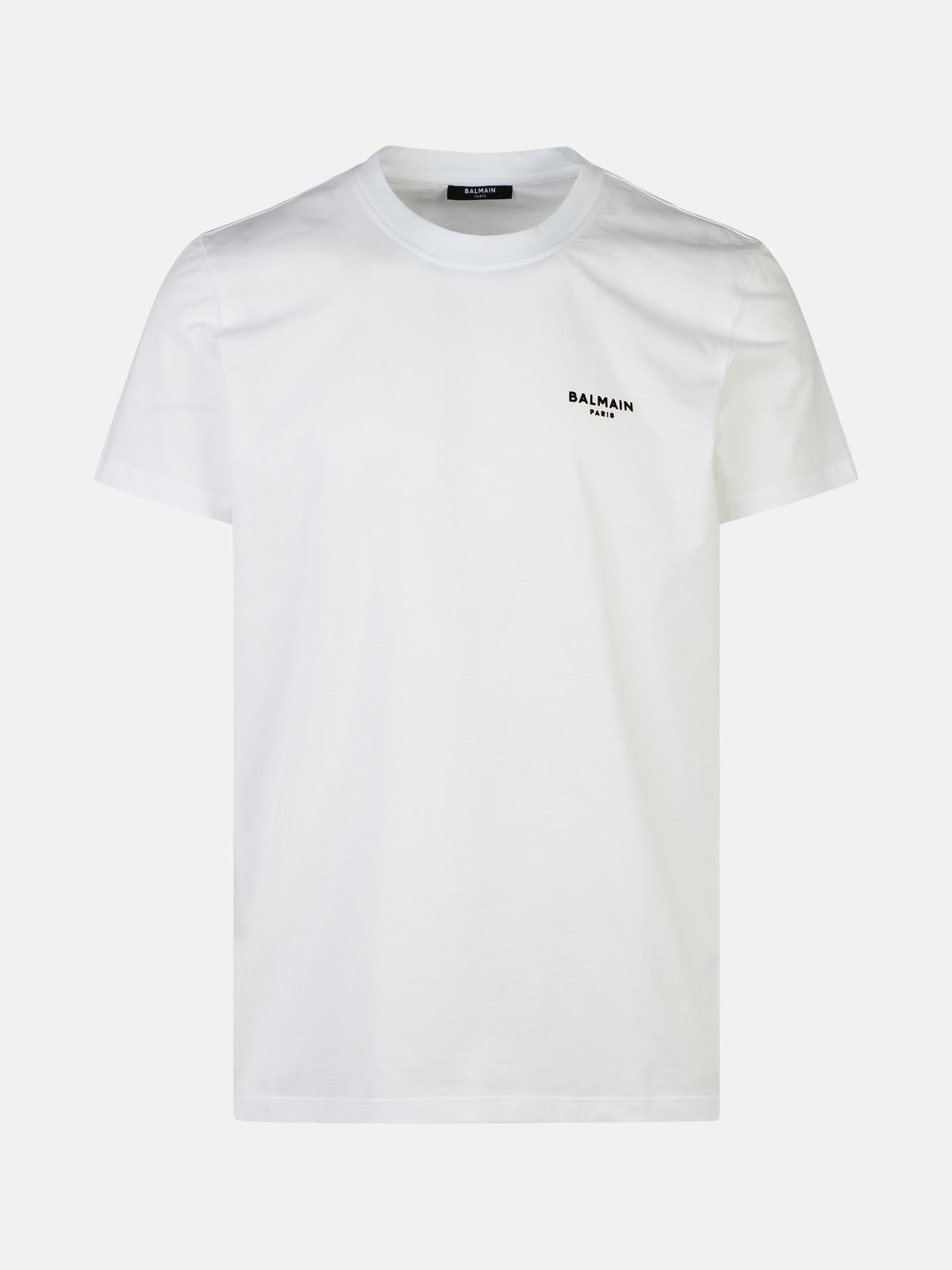 BALMAIN WHITE COTTON T-SHIRT 