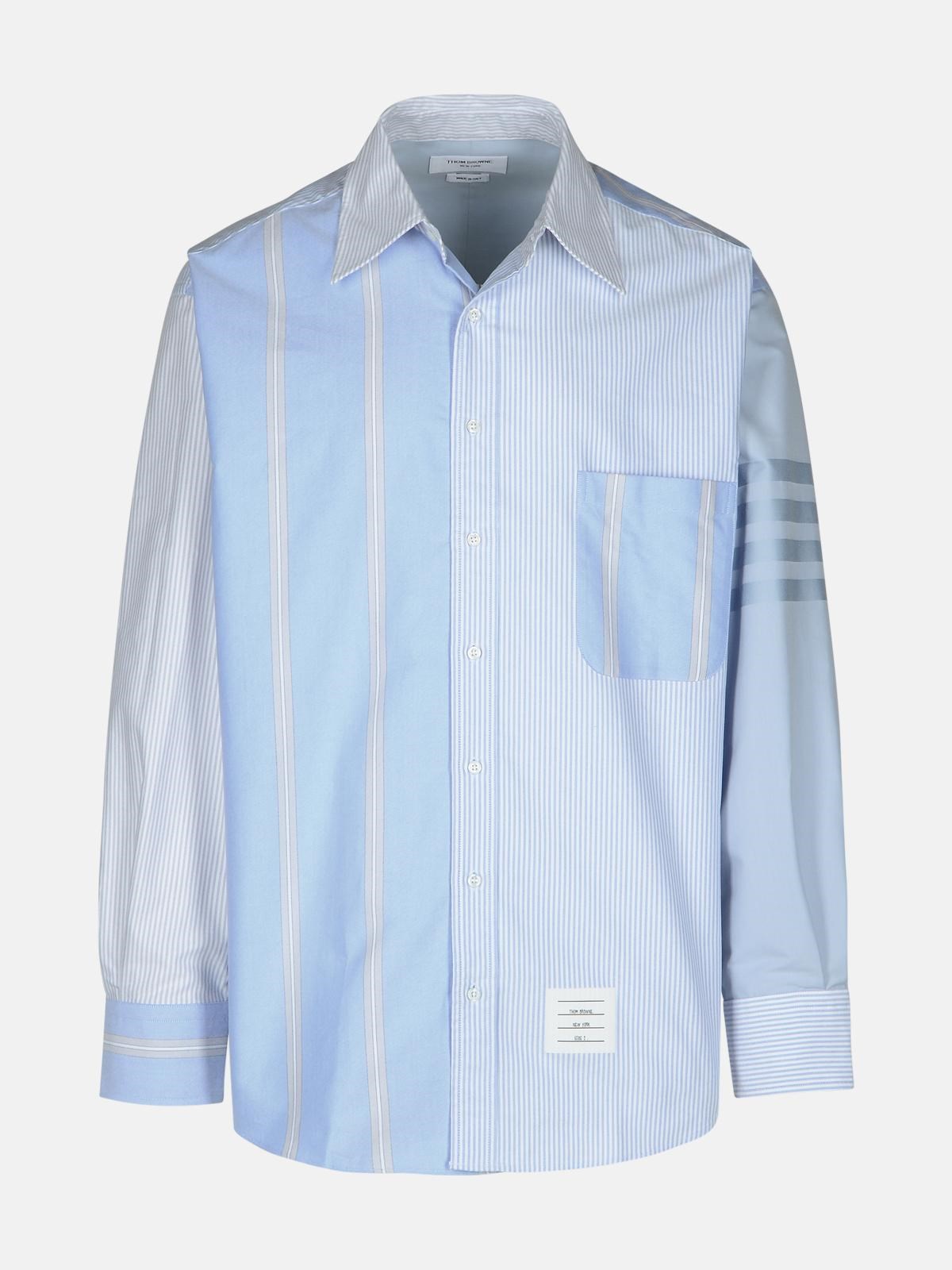 Thom Browne '4 Bar' Light Blue Cotton Shirt