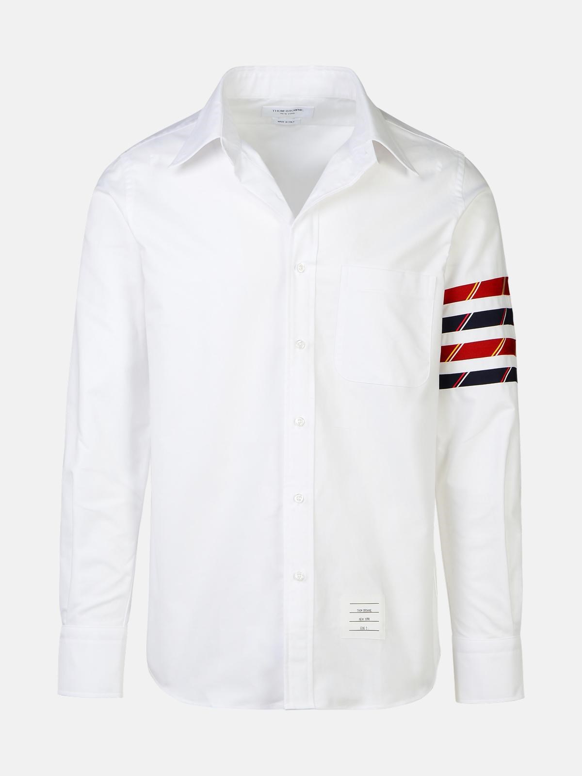 Shop Thom Browne '4-bar' White Cotton Shirt