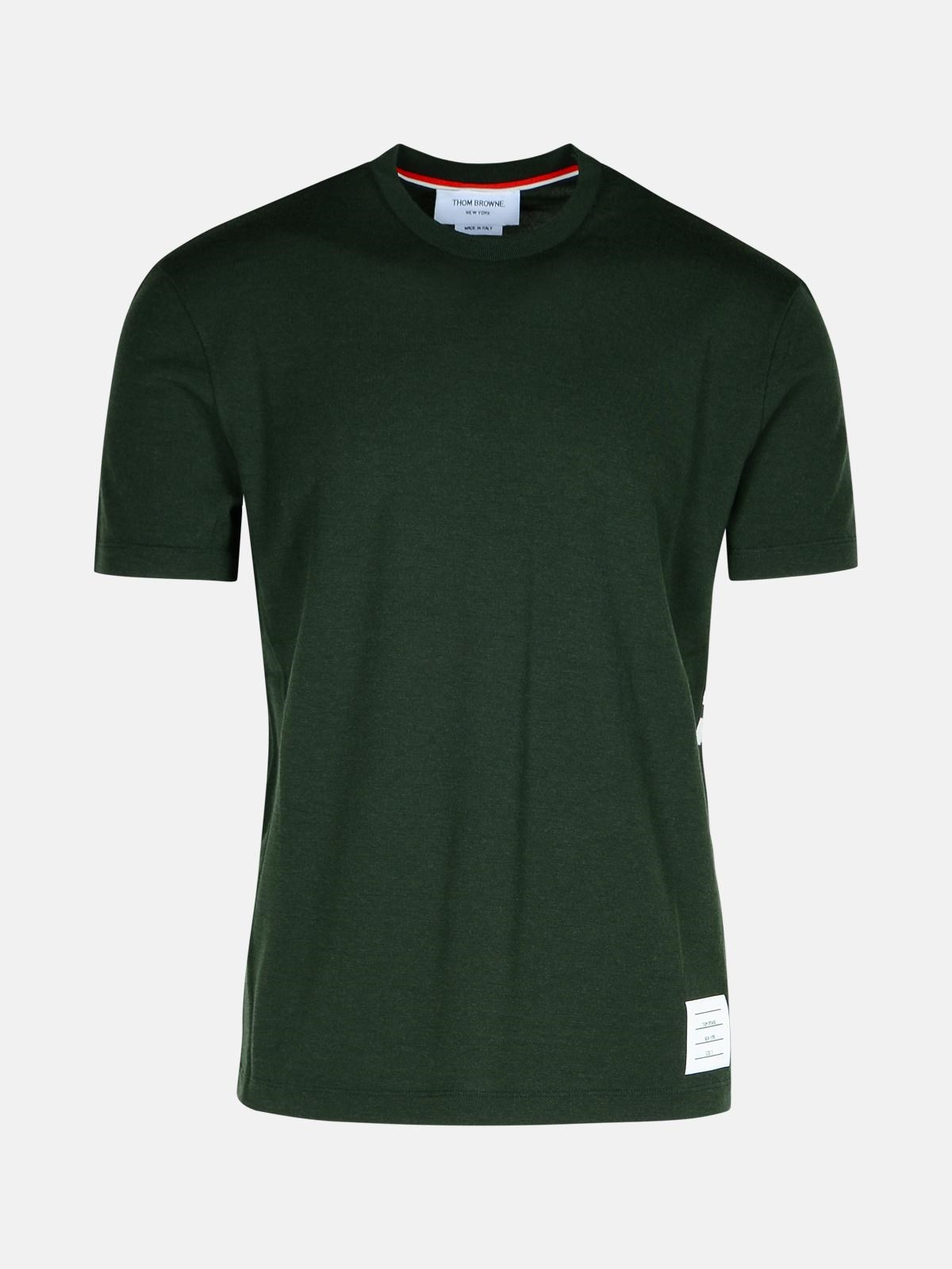 Shop Thom Browne Green Wool T-shirt