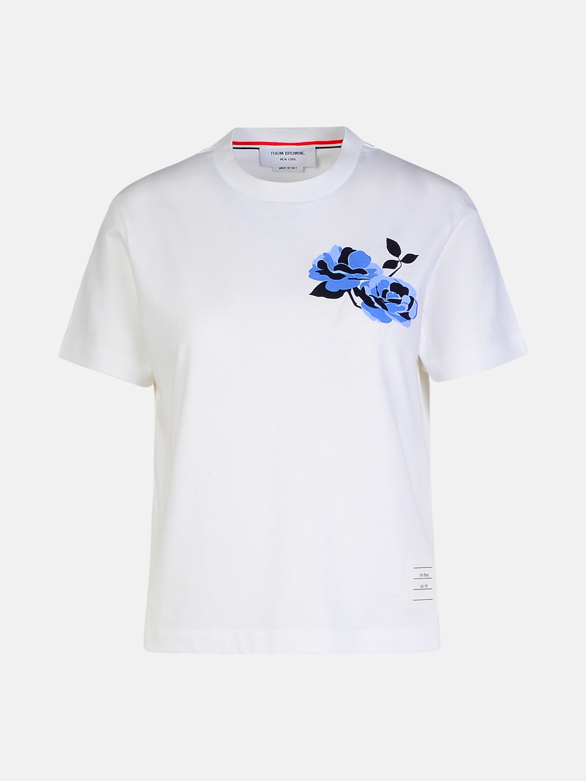 Shop Thom Browne 'rose' White Cotton T-shirt