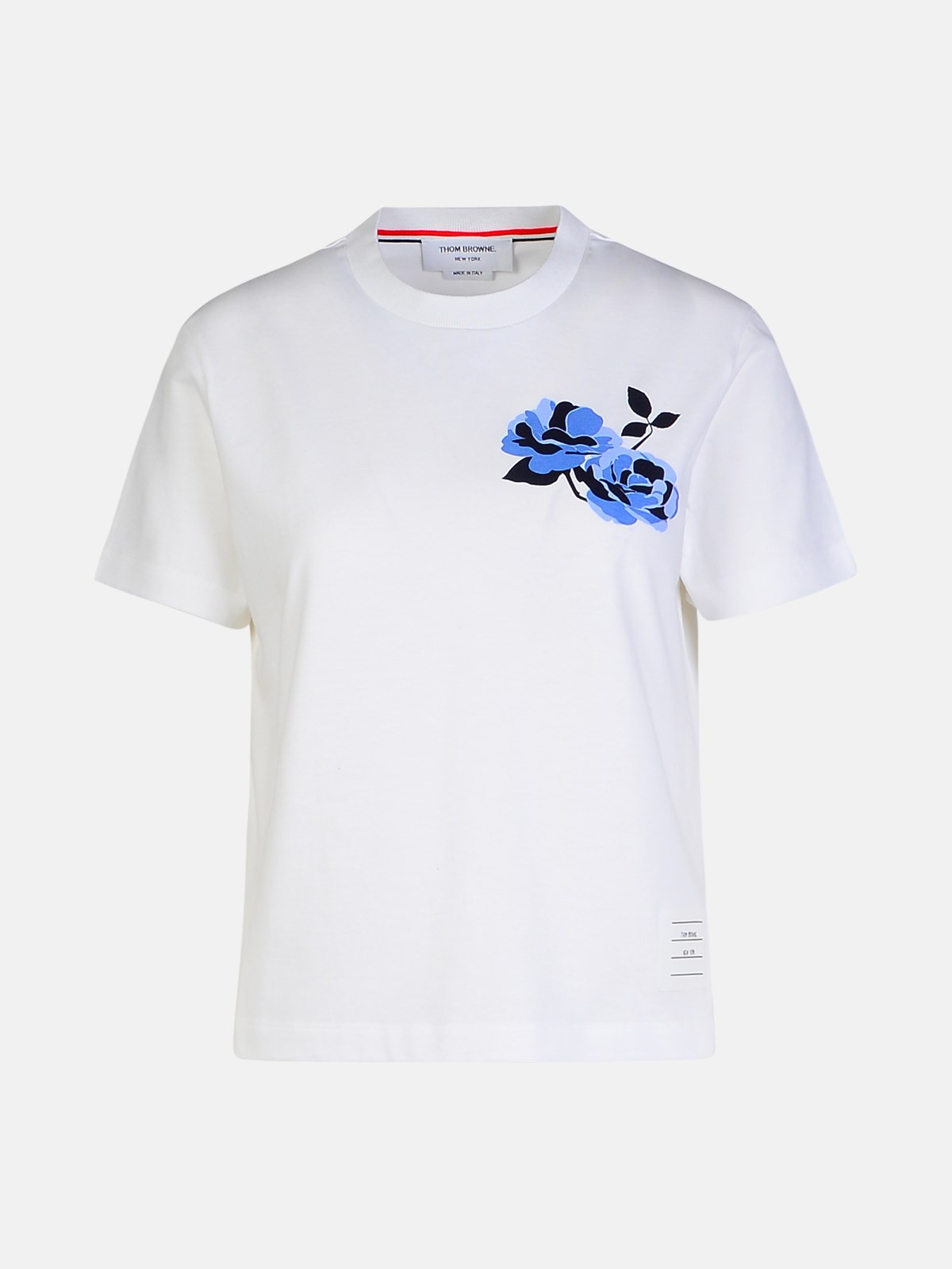 THOM BROWNE 'ROSE' WHITE COTTON T-SHIRT 