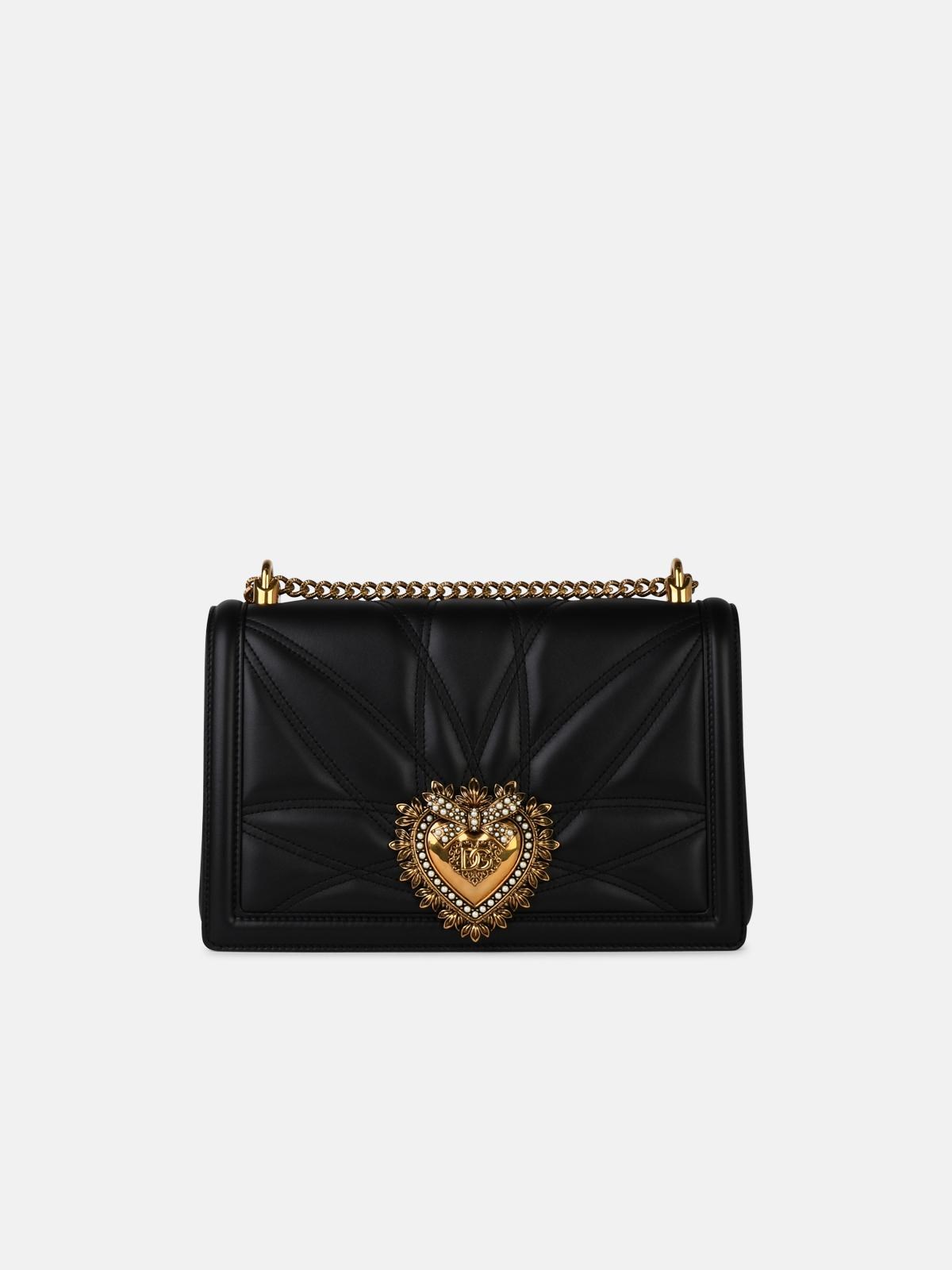 Shop Dolce & Gabbana 'devotion' Black Leather Crossbody Bag