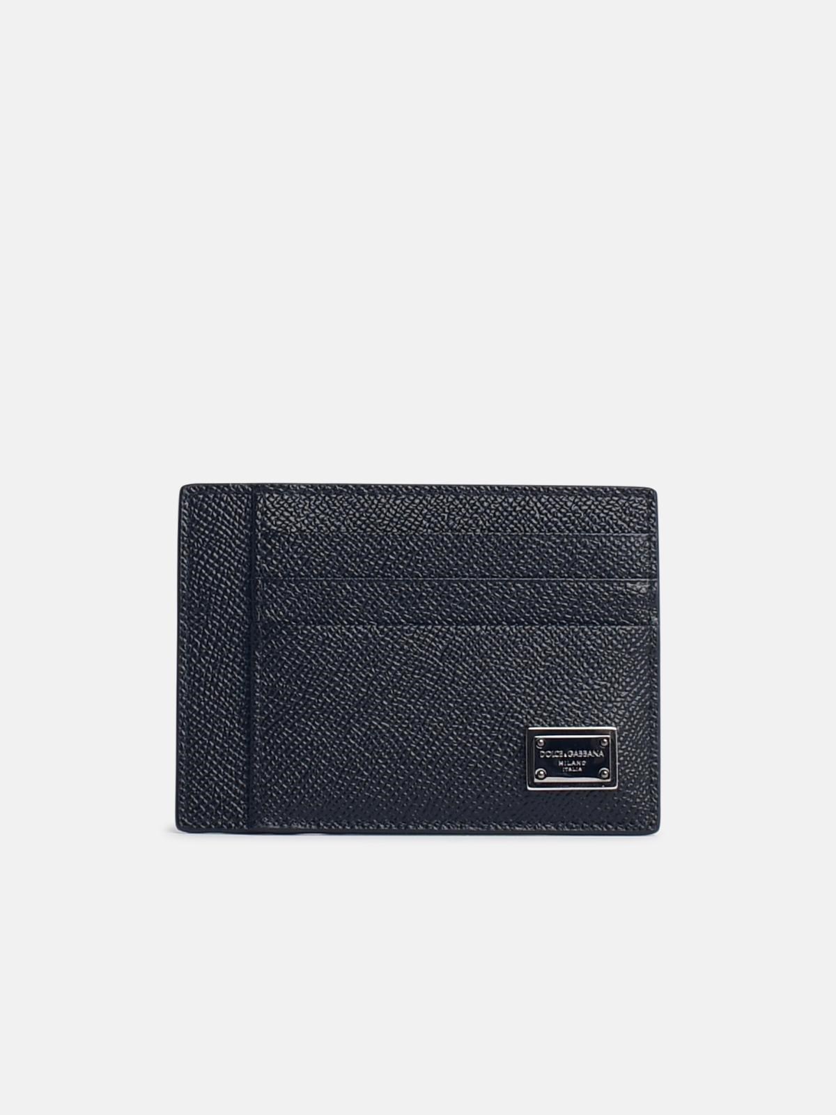 Shop Dolce & Gabbana 'dauphine' Black Leather Card Holder