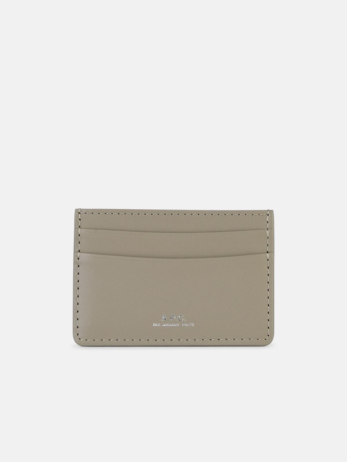 Apc 'andre' Green Leather Card Holder In Neutral