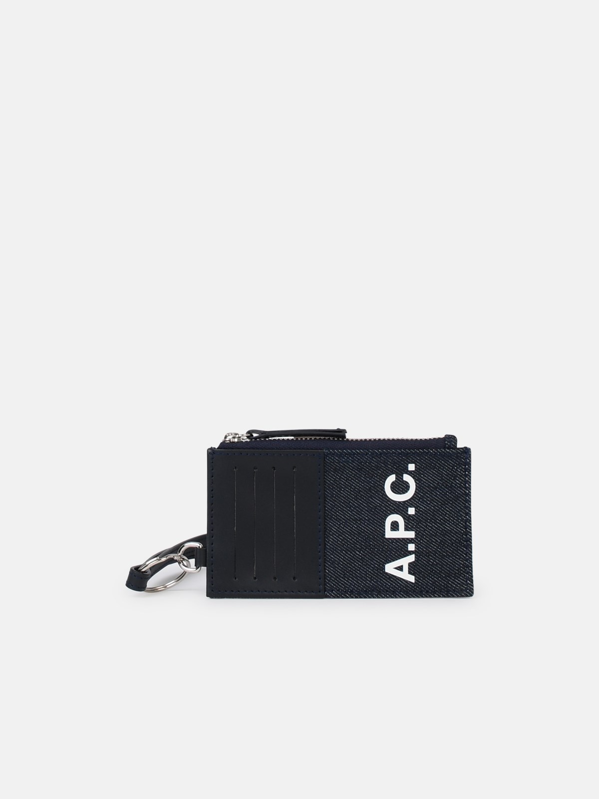 Shop Apc 'axelle' Card Holder In Navy Fabric