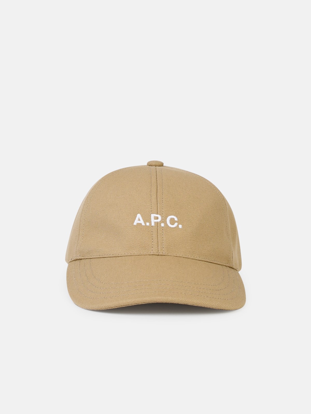 Apc 'charlie' Beige Cotton Cap In Brown