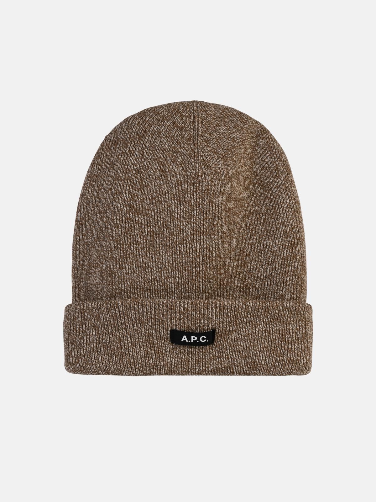 Shop Apc 'autumn' Brown Wool Beanie