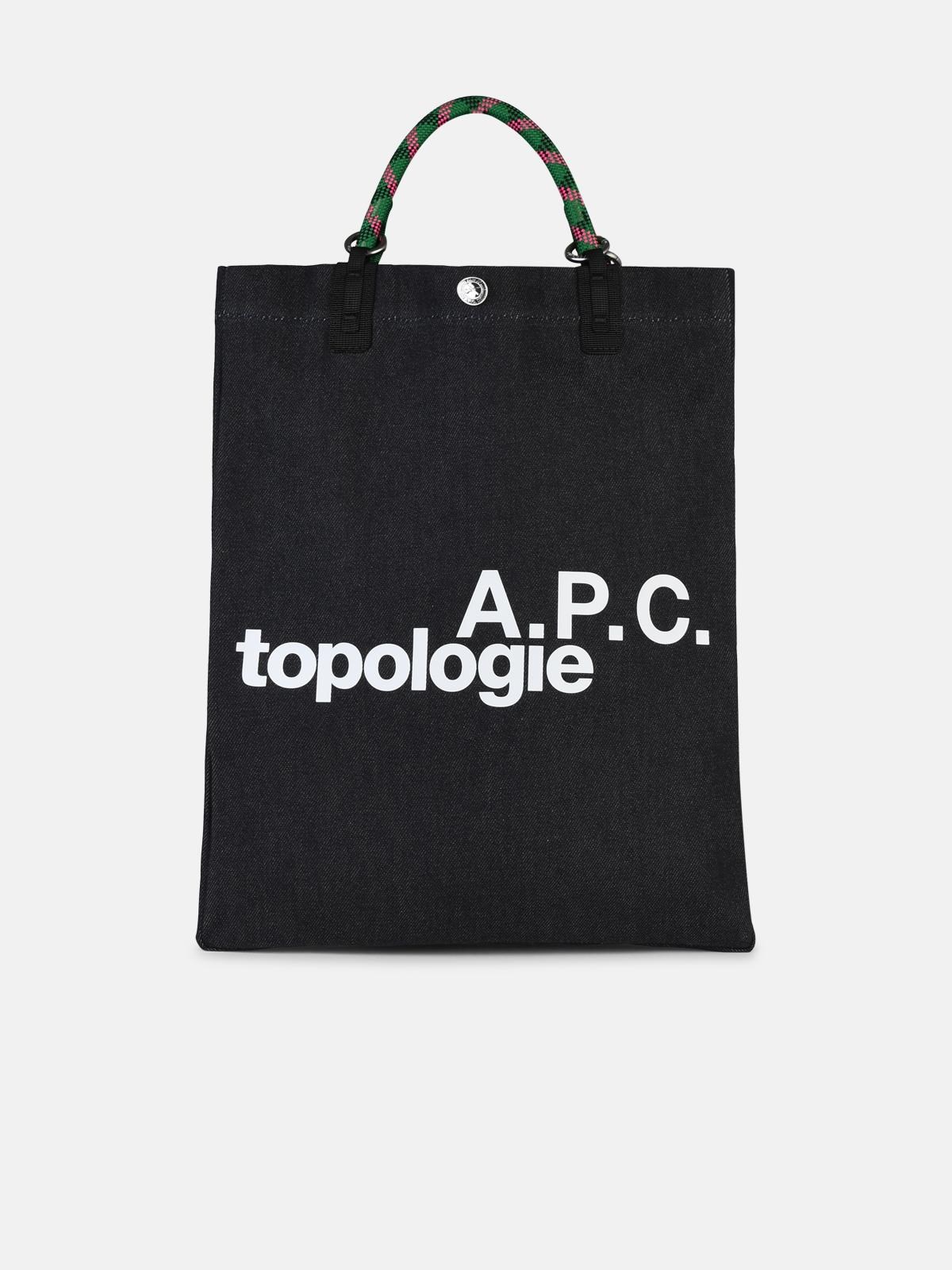 Apc 'topologie' Blue Cotton Bag In Black
