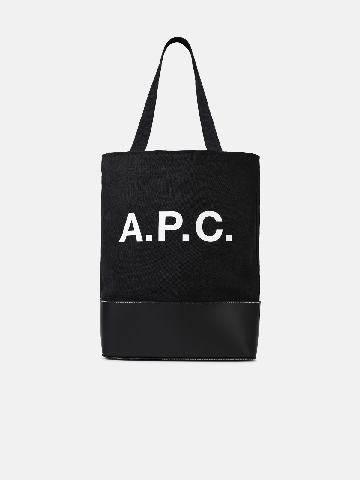 Shop Apc Small 'shopping Axel' Black Cotton Bag