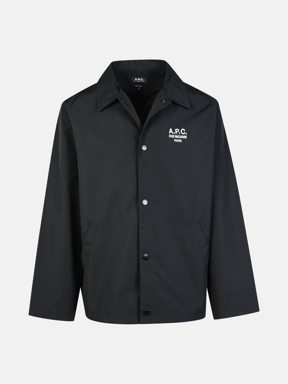 Shop Apc 'regis' Black Cotton Blend Shirt