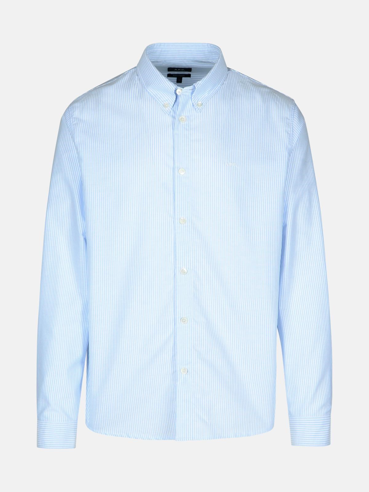 Shop Apc 'greg' Light Blue Cotton Shirt