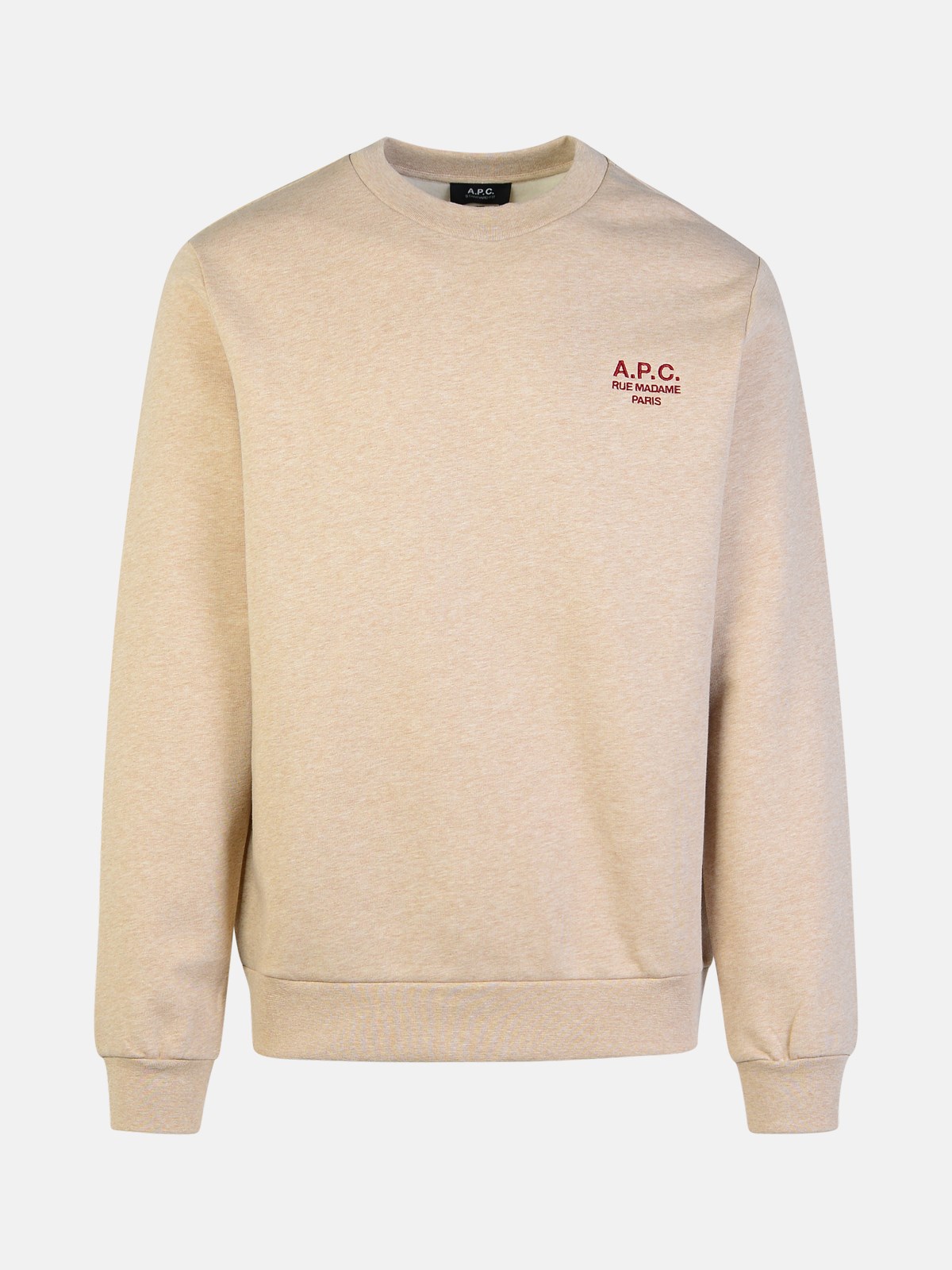 Shop Apc 'rue Madame' Beige Cotton Sweatshirt