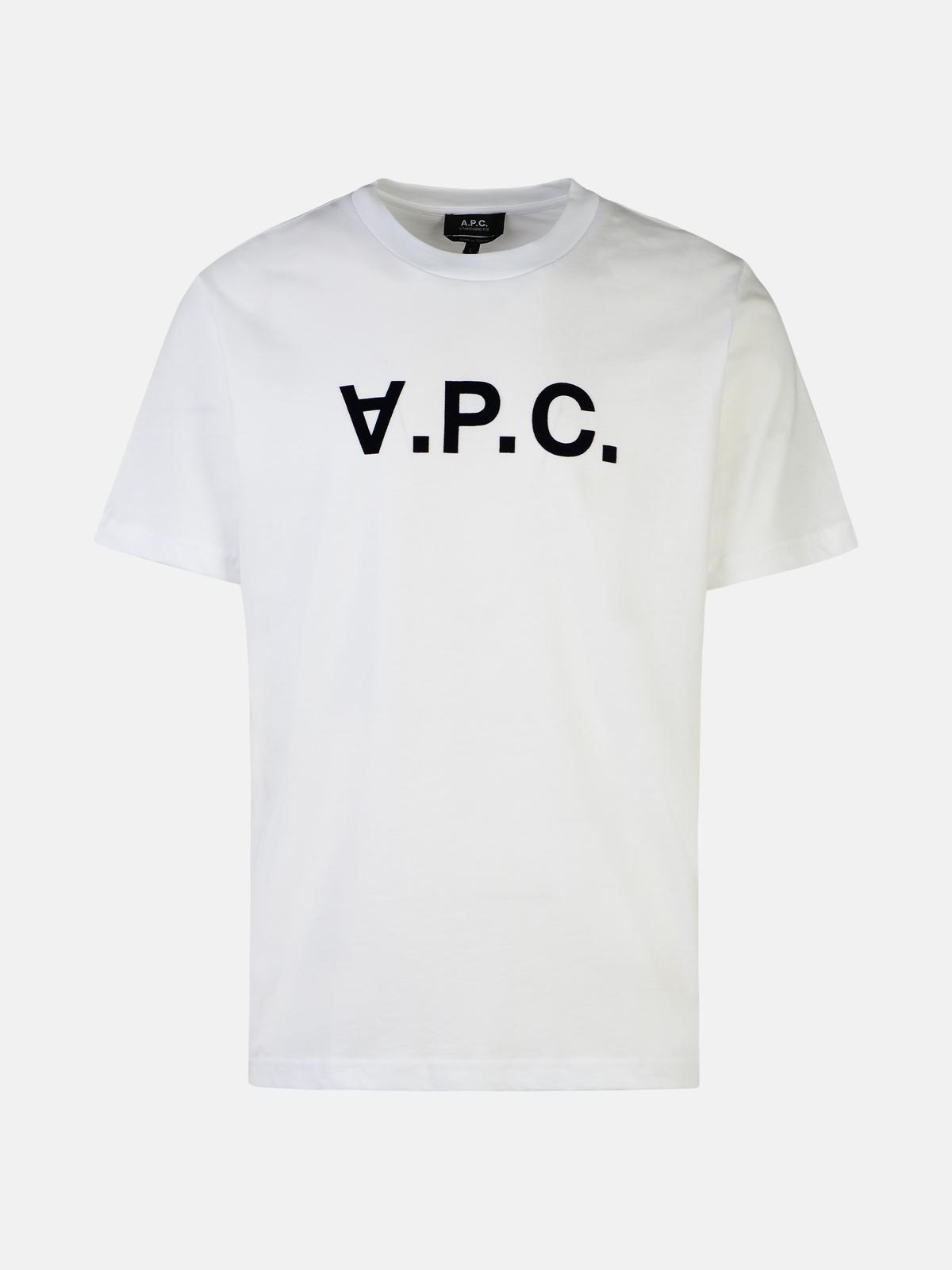 Shop Apc White Cotton T-shirt