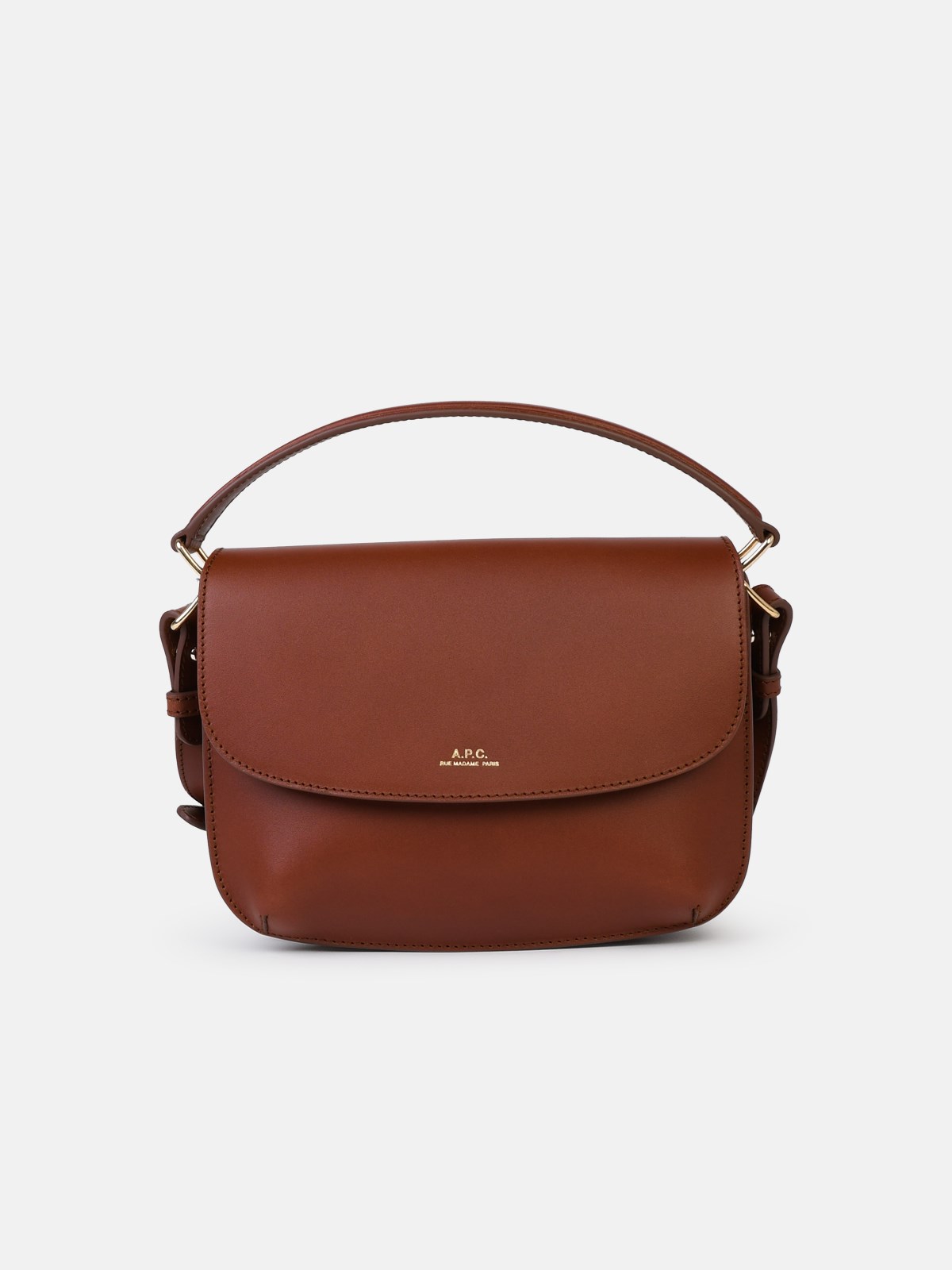 Shop Apc Small 'sarah' Brown Leather Bag