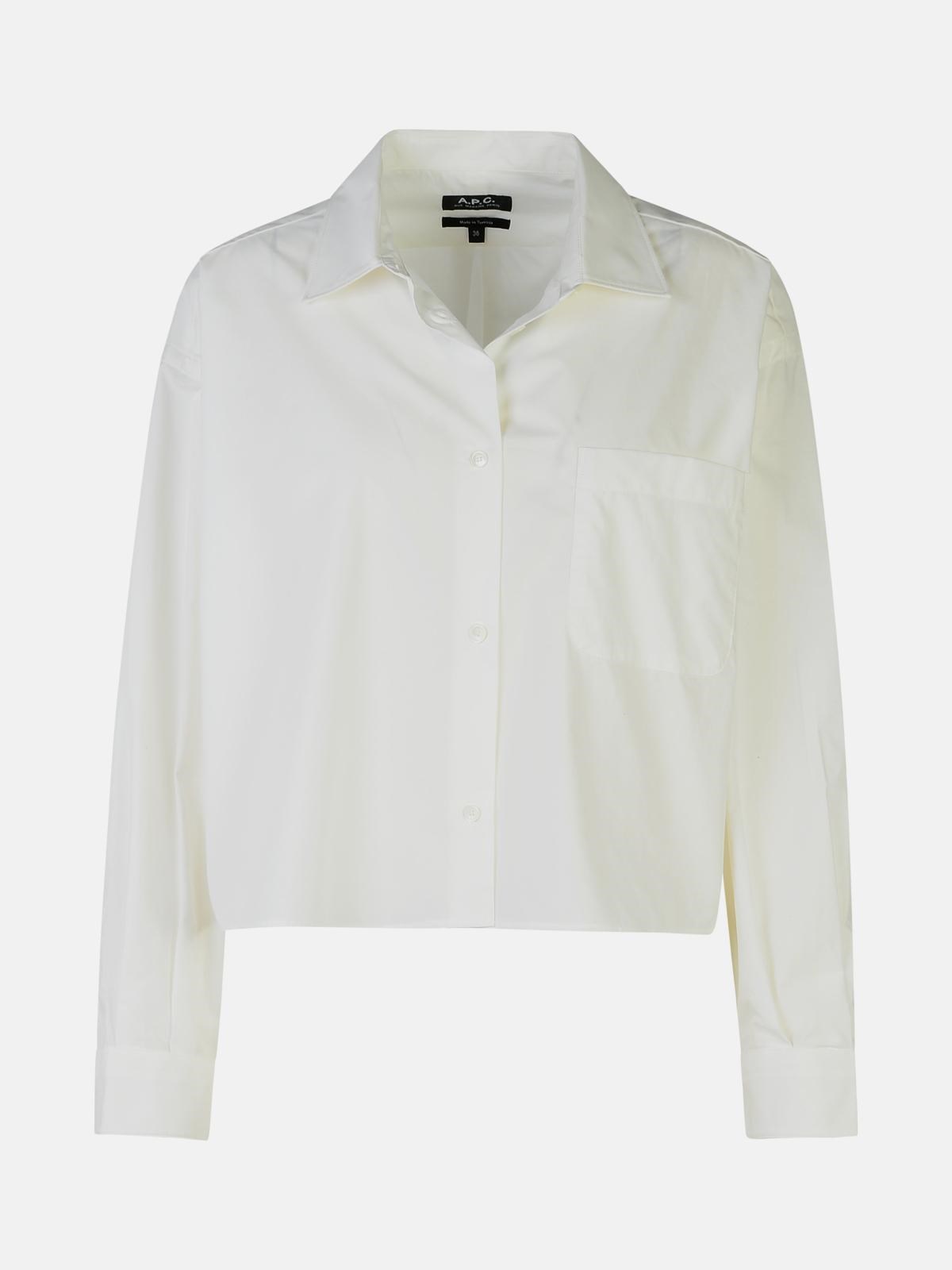 Shop Apc 'sophia' White Cotton Shirt