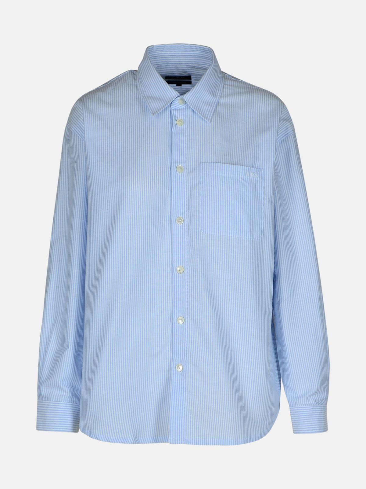 Shop Apc 'boyfriend' Light Blue Cotton Shirt