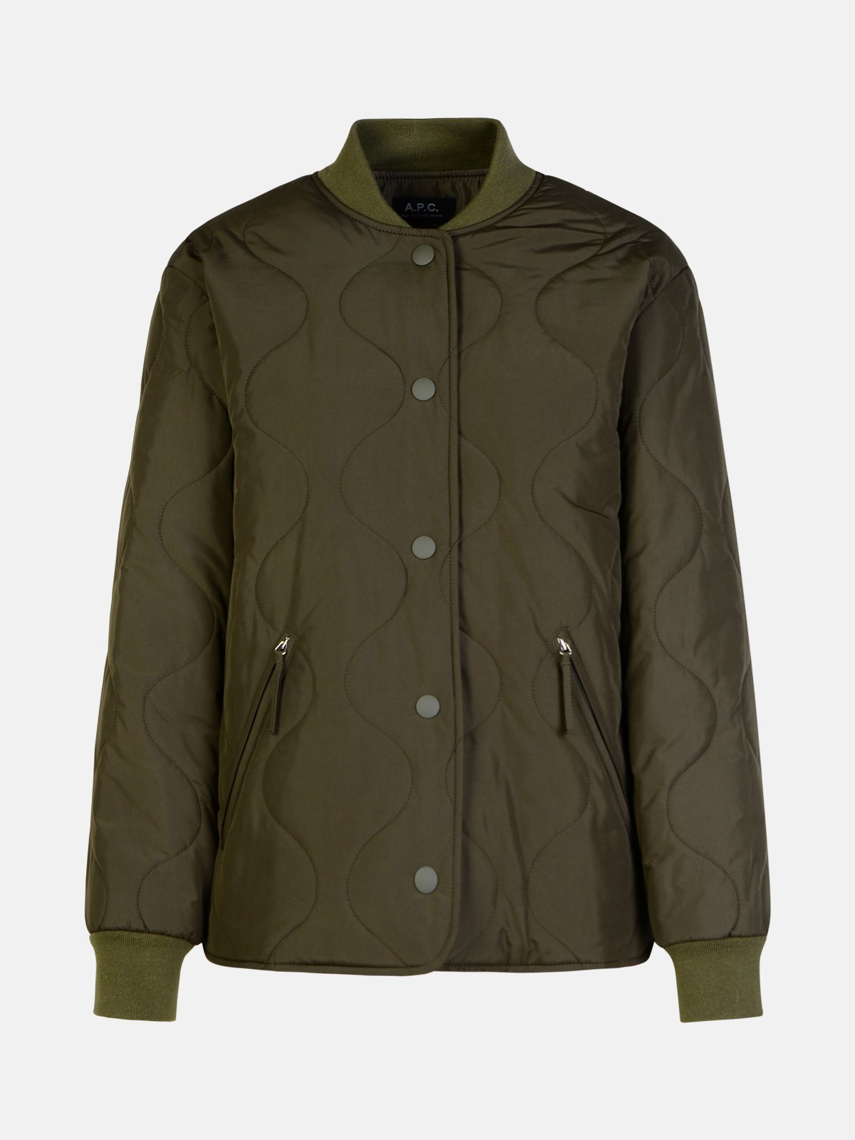 Shop Apc 'camila' Military Khaki Polyester Jacket In Green