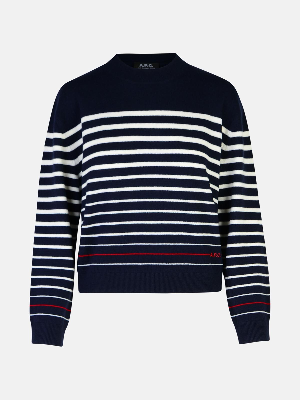 Apc 'billie' Navy Wool Sweater In Black