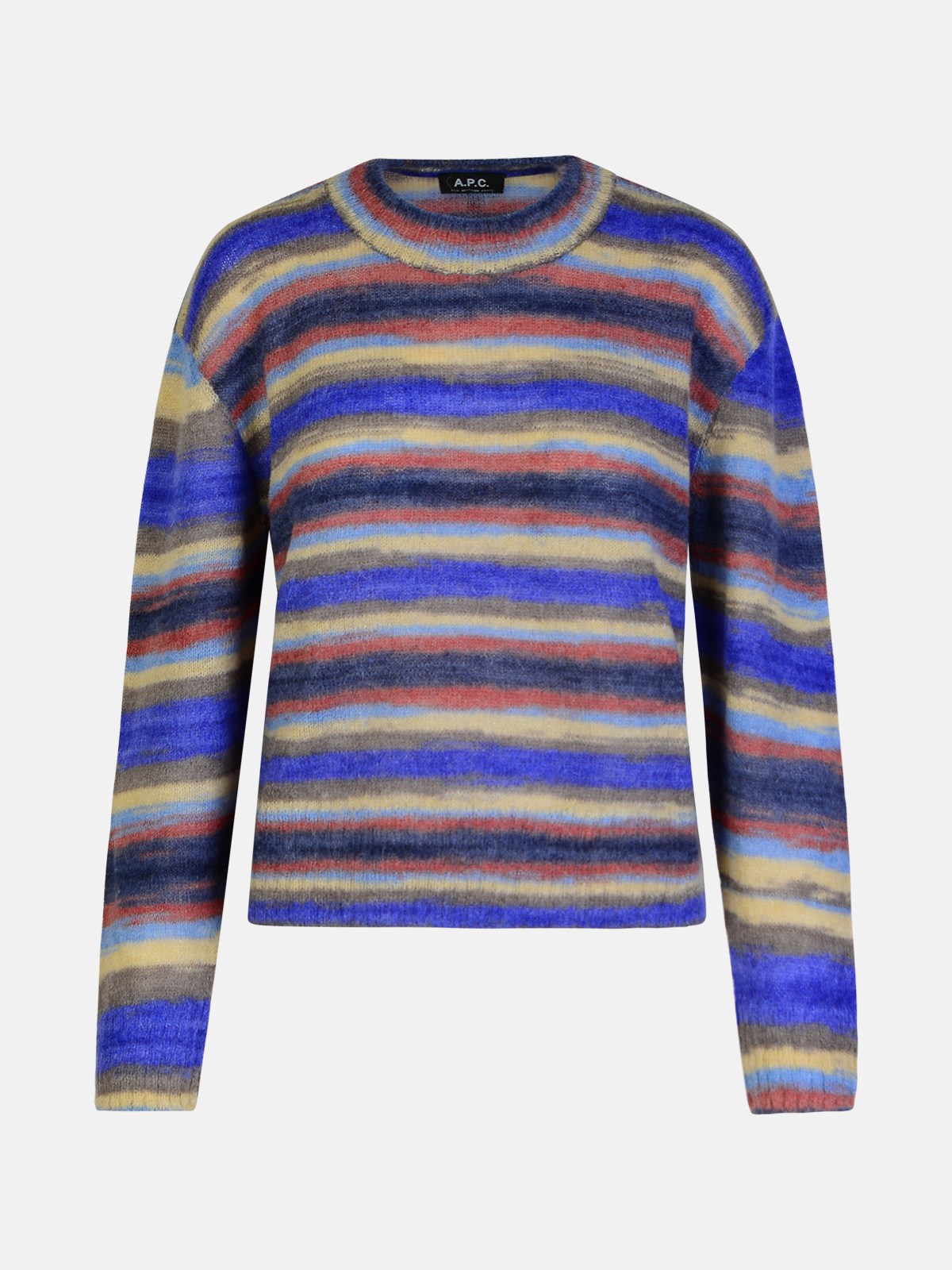 Shop Apc 'abby' Multicolor Mohair Blend Sweater In Blue