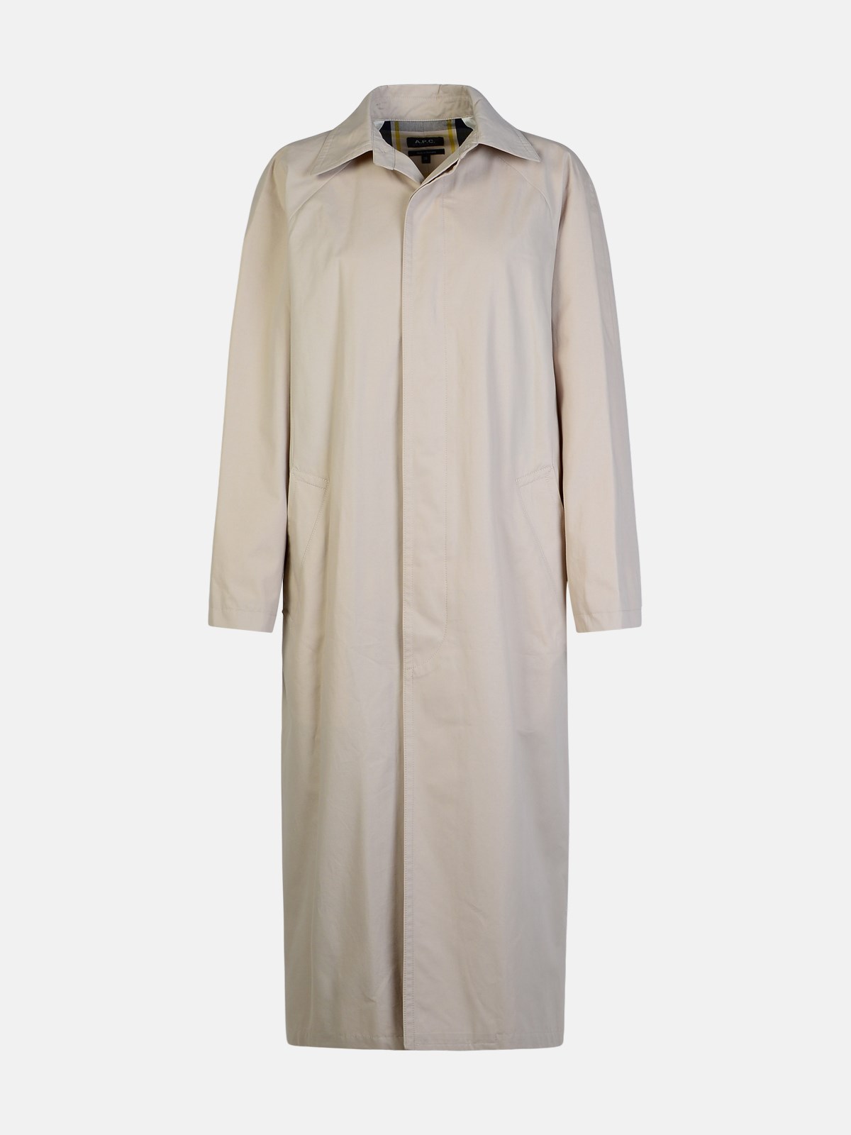 Shop Apc 'gaia' Ivory Cotton Trench Coat
