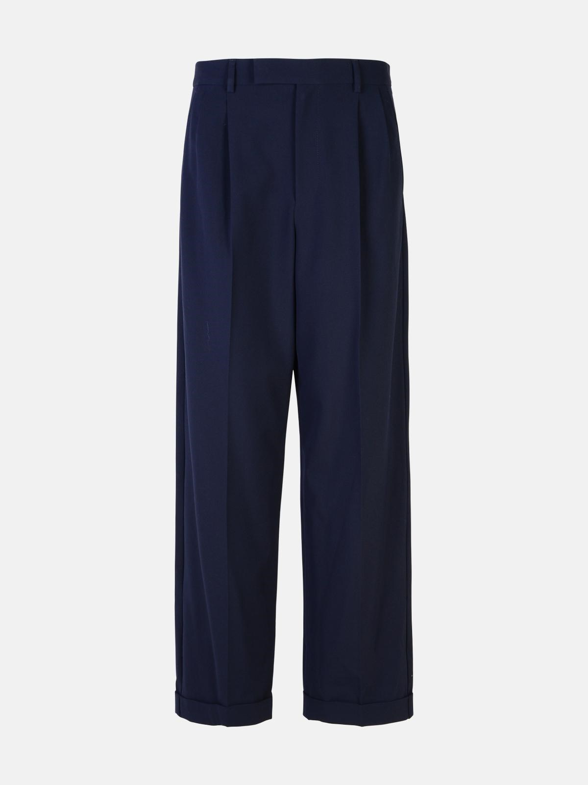 Shop Apc 'marissa' Navy Viscose Blend Trousers