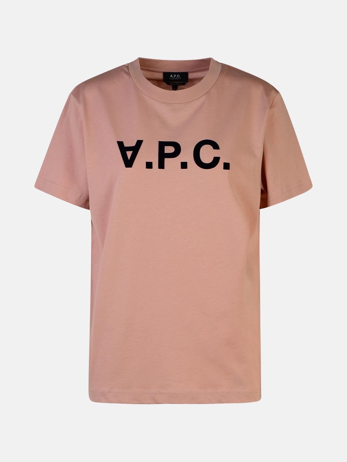 Shop Apc Pink Cotton T-shirt