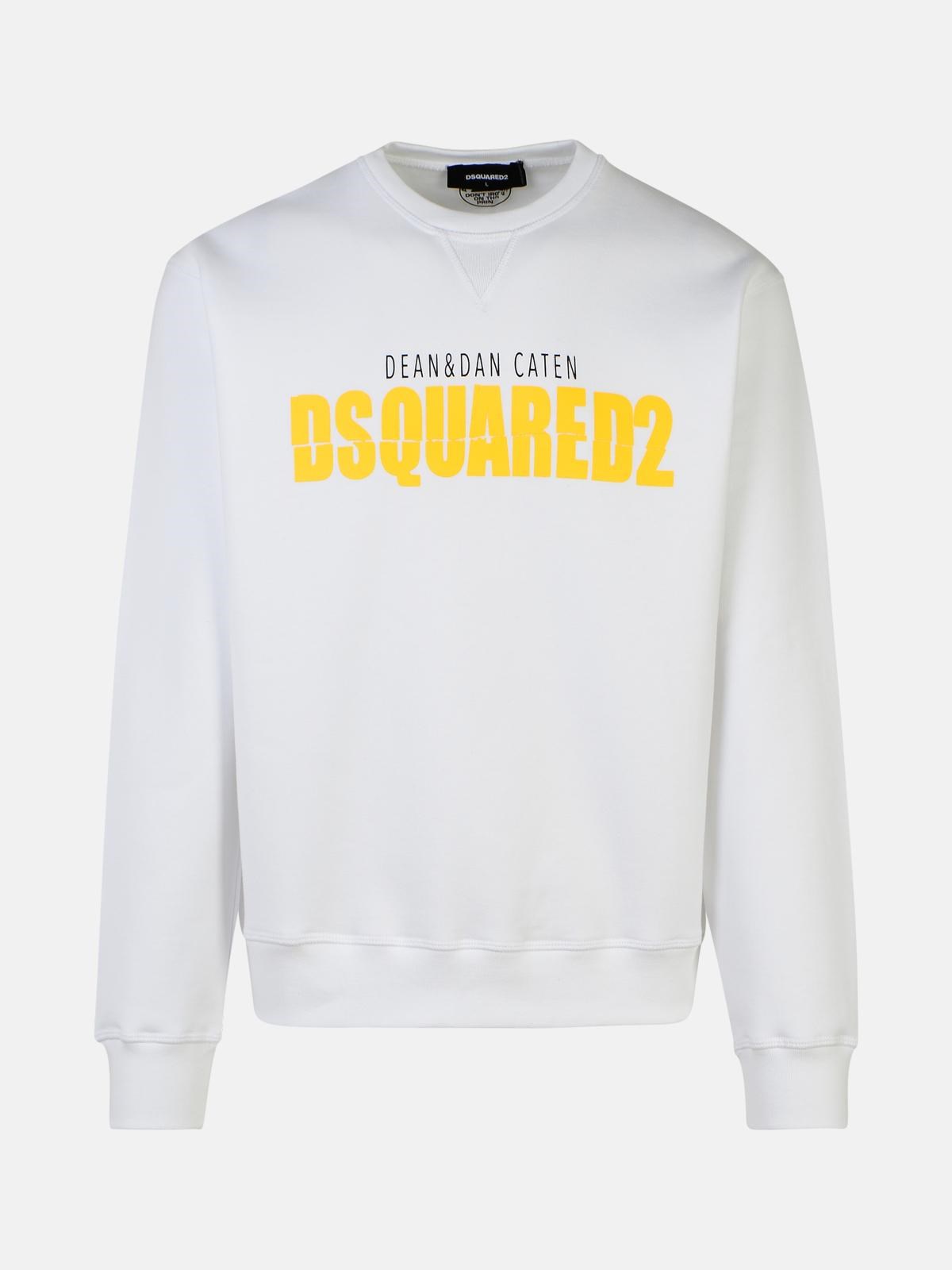 Dsquared2 White Cotton Sweatshirt In White