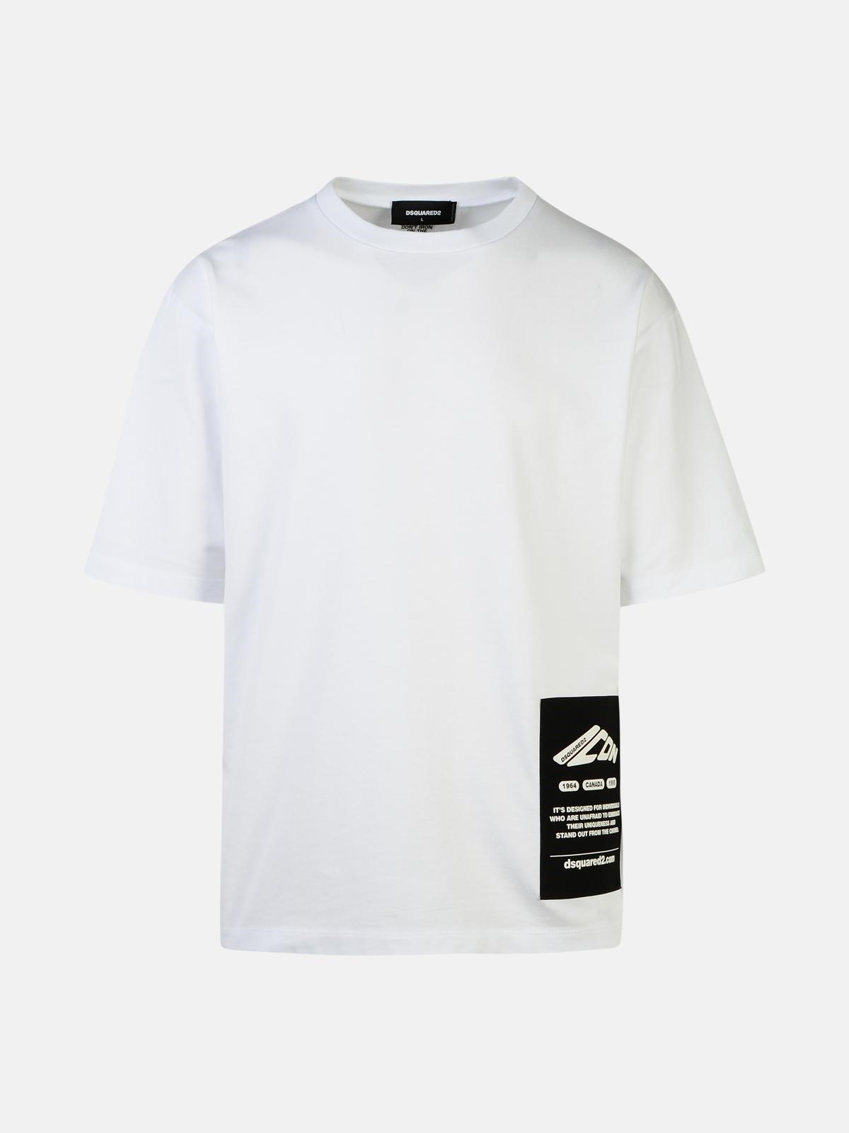 Shop Dsquared2 White Cotton T-shirt