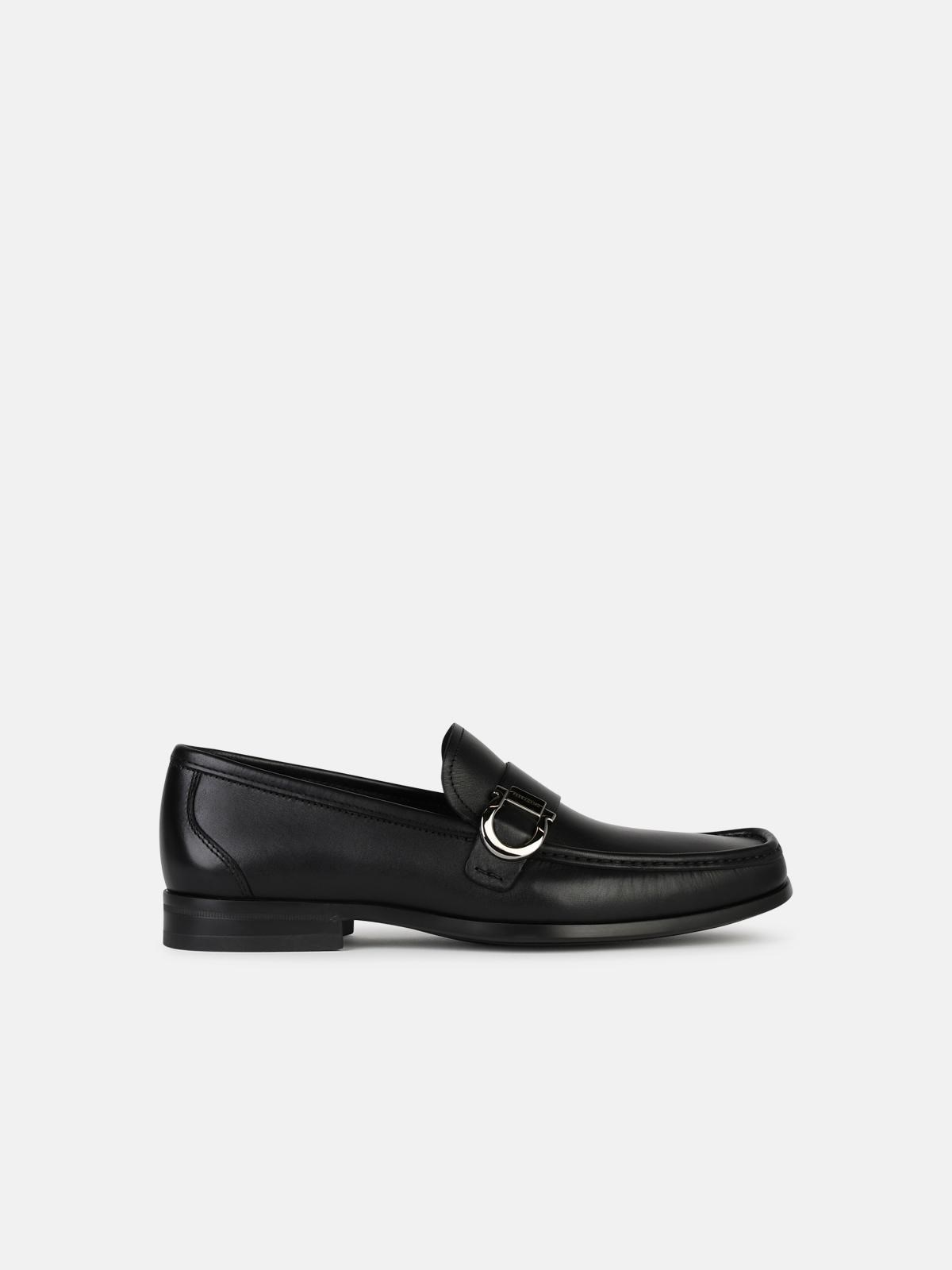 Shop Ferragamo 'caspian' Black Leather Loafers