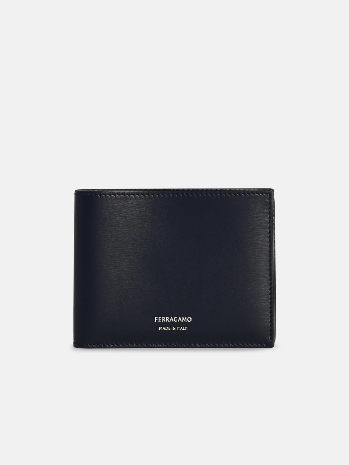 FERRAGAMO 'FLORENCE' BLUE LEATHER WALLET 