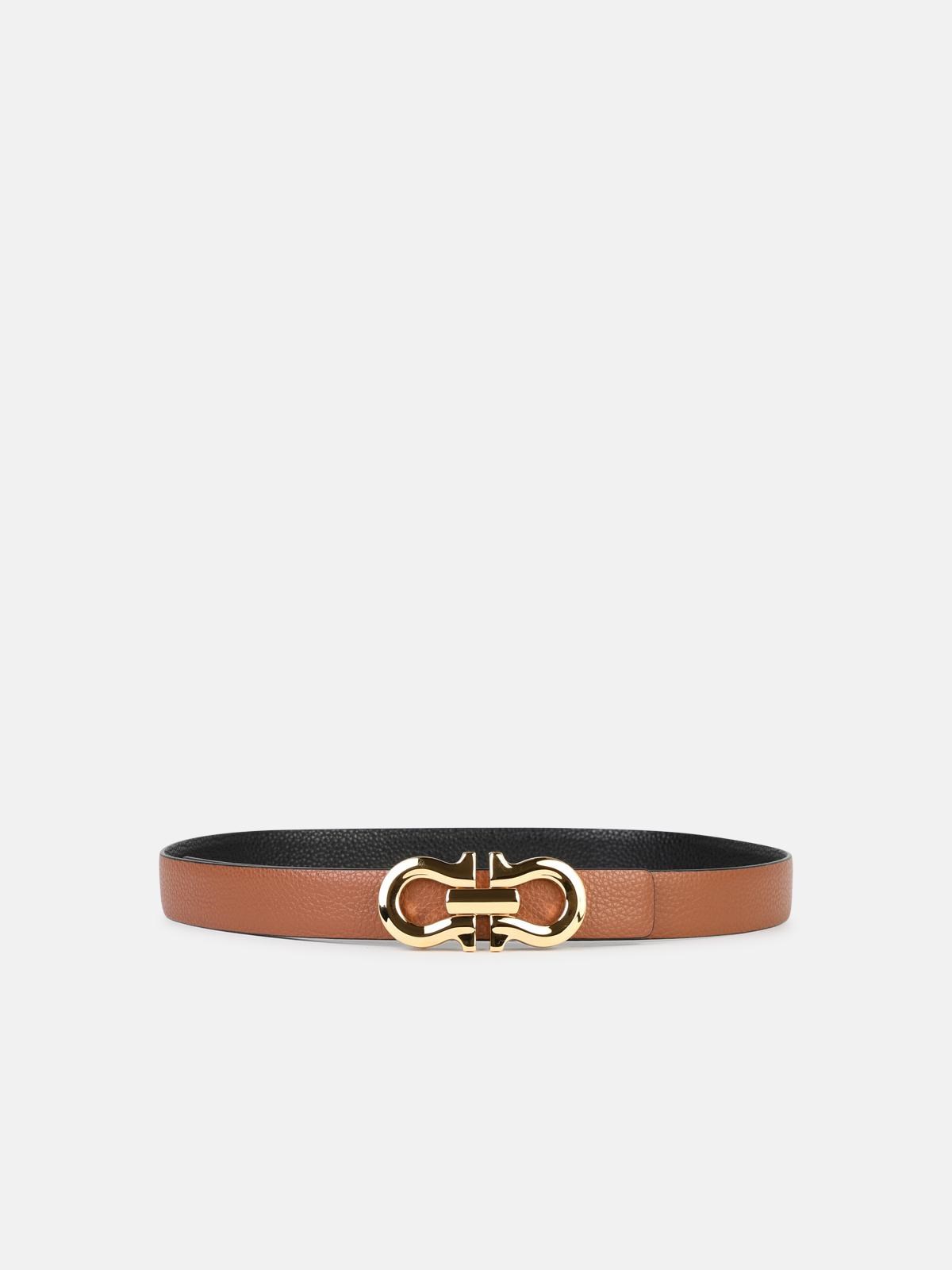 Shop Ferragamo Brown Leather Belt