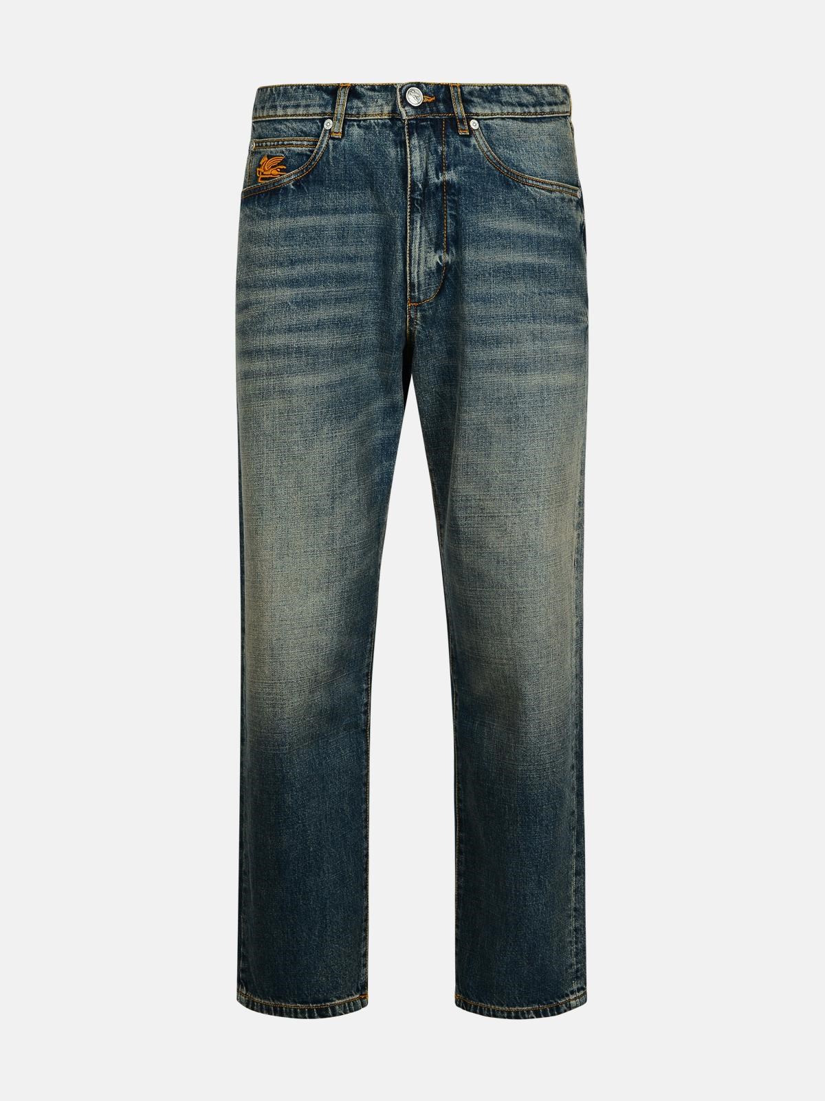 Shop Etro Blue Cotton Jeans