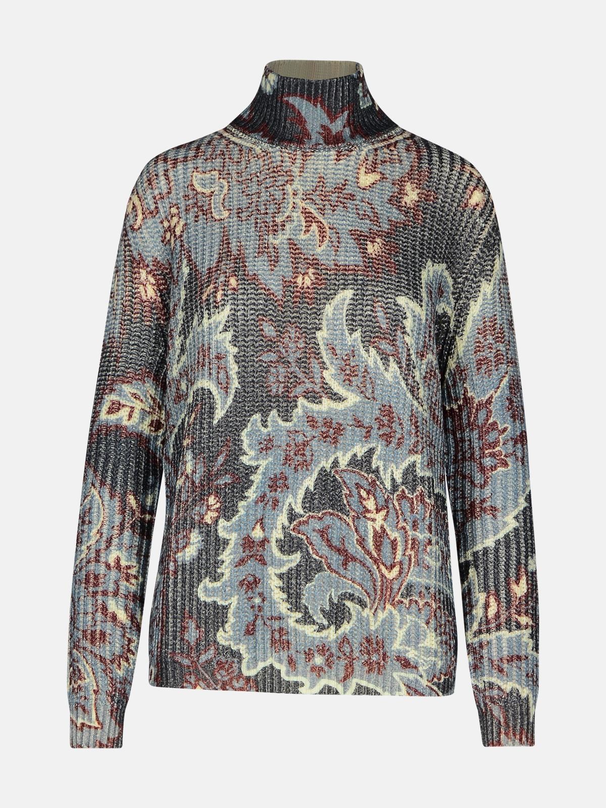 Shop Etro Multicolor Wool Turtleneck Sweater