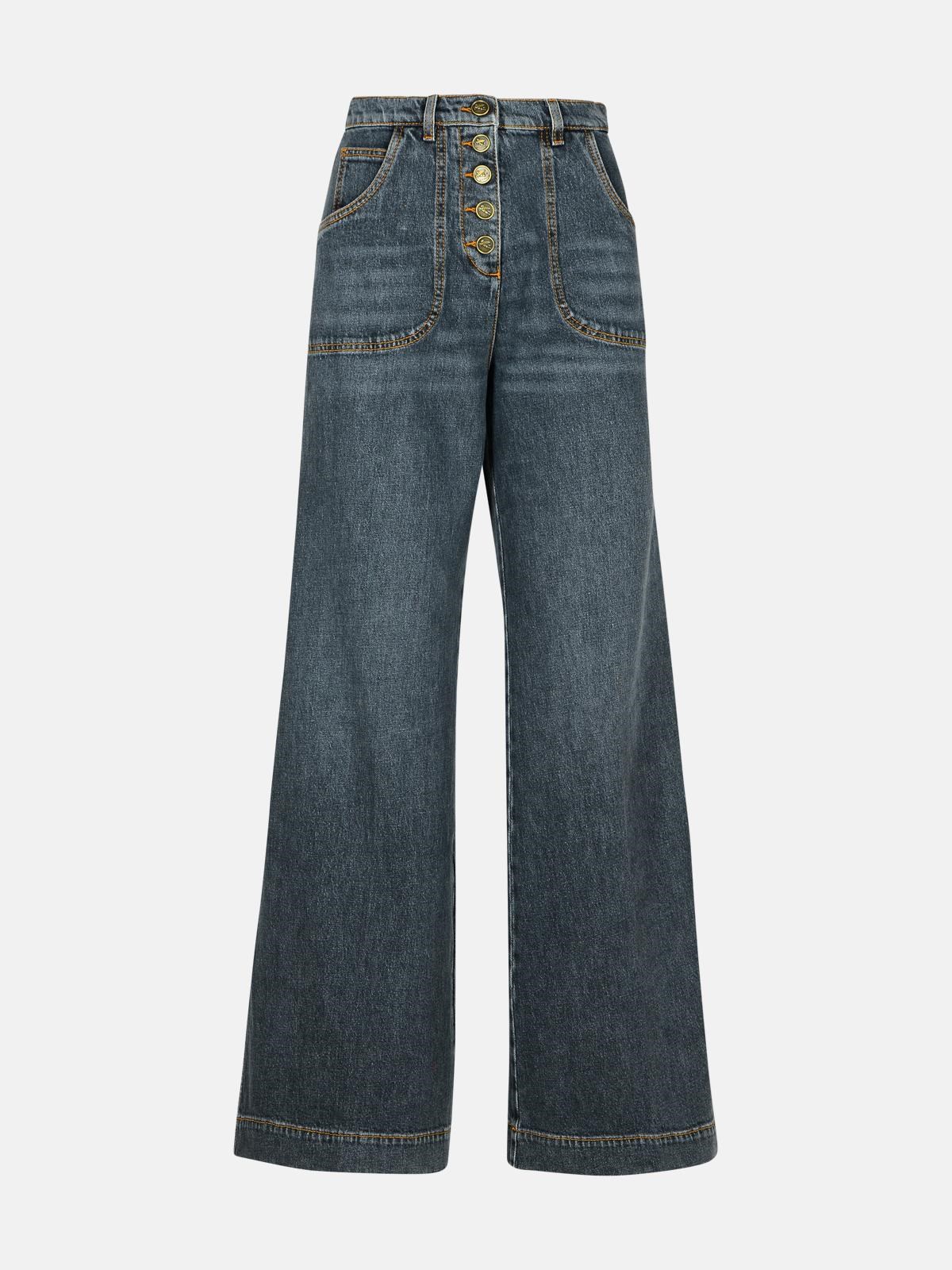 ETRO GRAY COTTON JEANS 