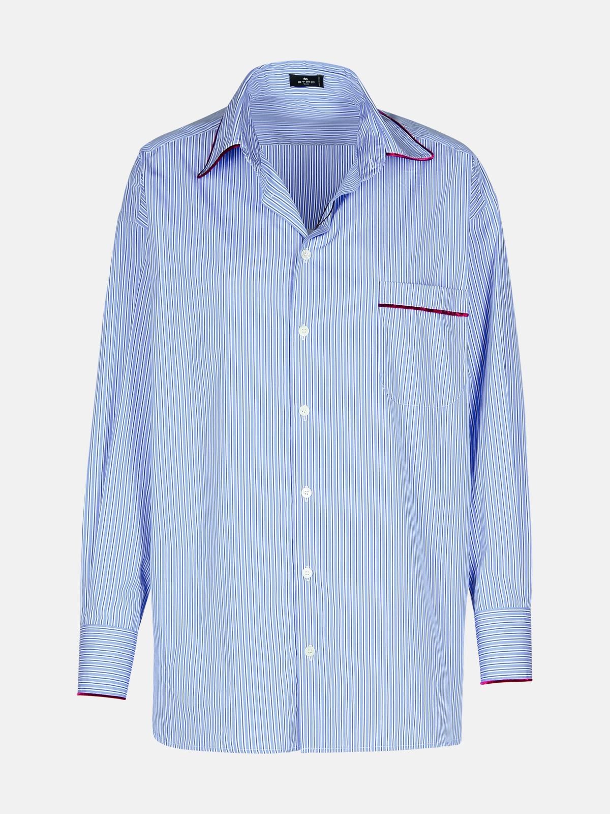 Shop Etro Light Blue Cotton Shirt